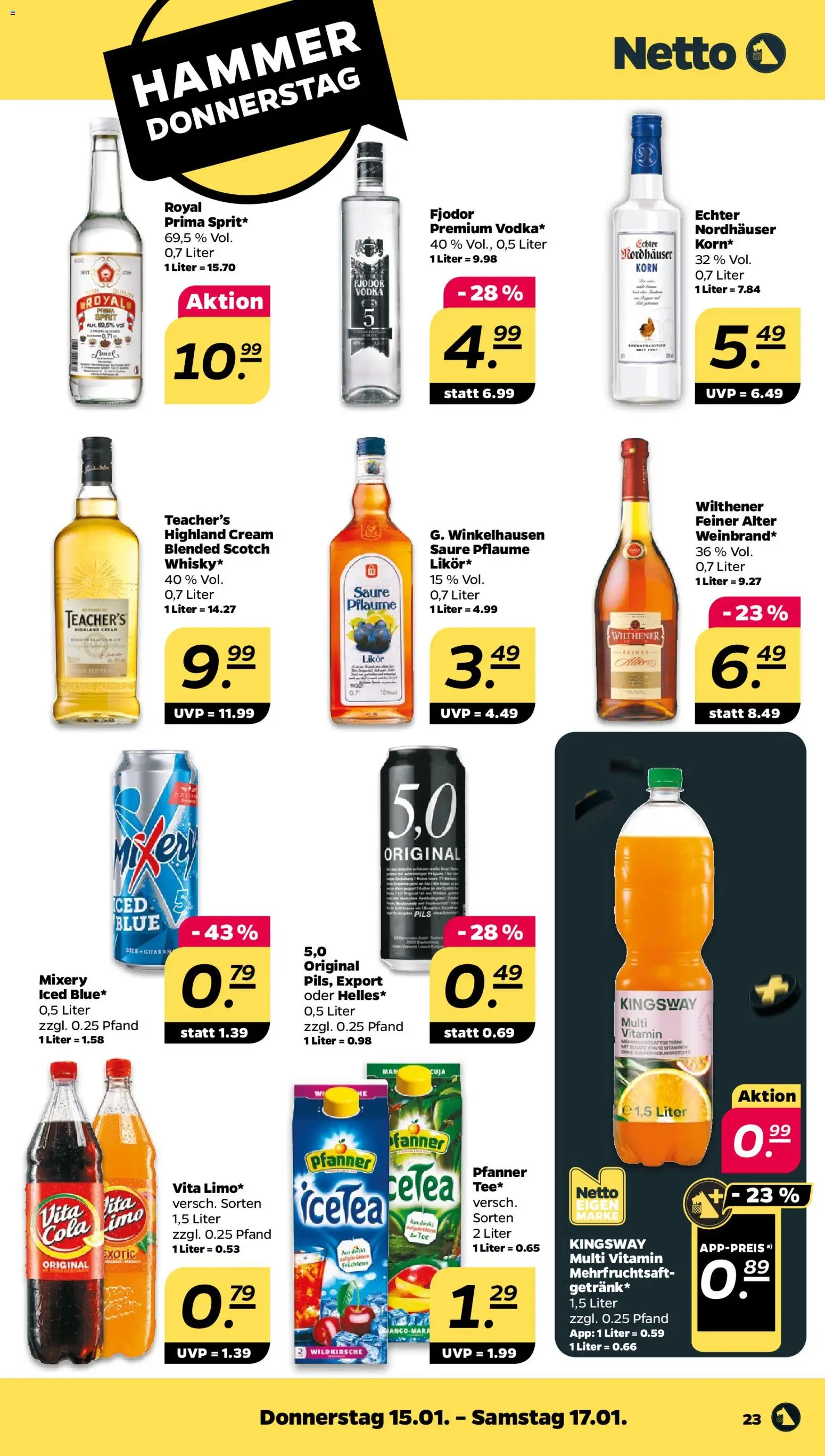 Netto Prospekt 	 – gültig ab 12.01.2026 | Seite: 25 | Produkte: Cola, Wilthener, Eier, Likör