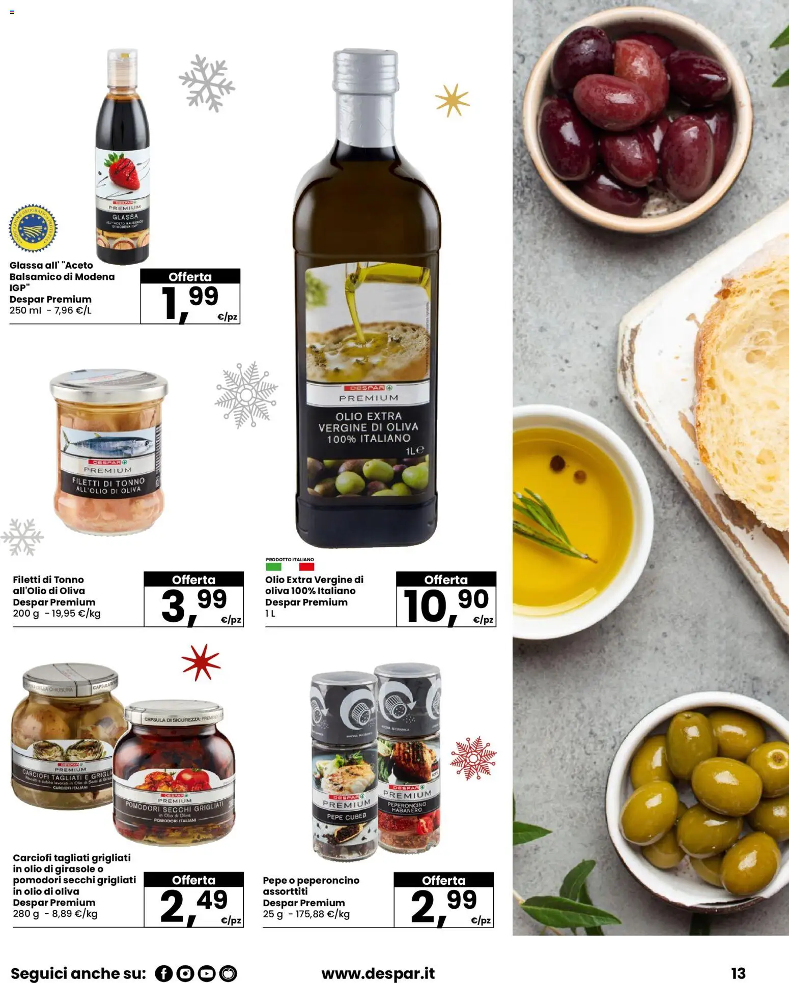 Volantino Despar del 04.12.2025 | Pagina: 13 | Prodotti: Olio, Peperoncino, Olio di girasole, Olio di Oliva