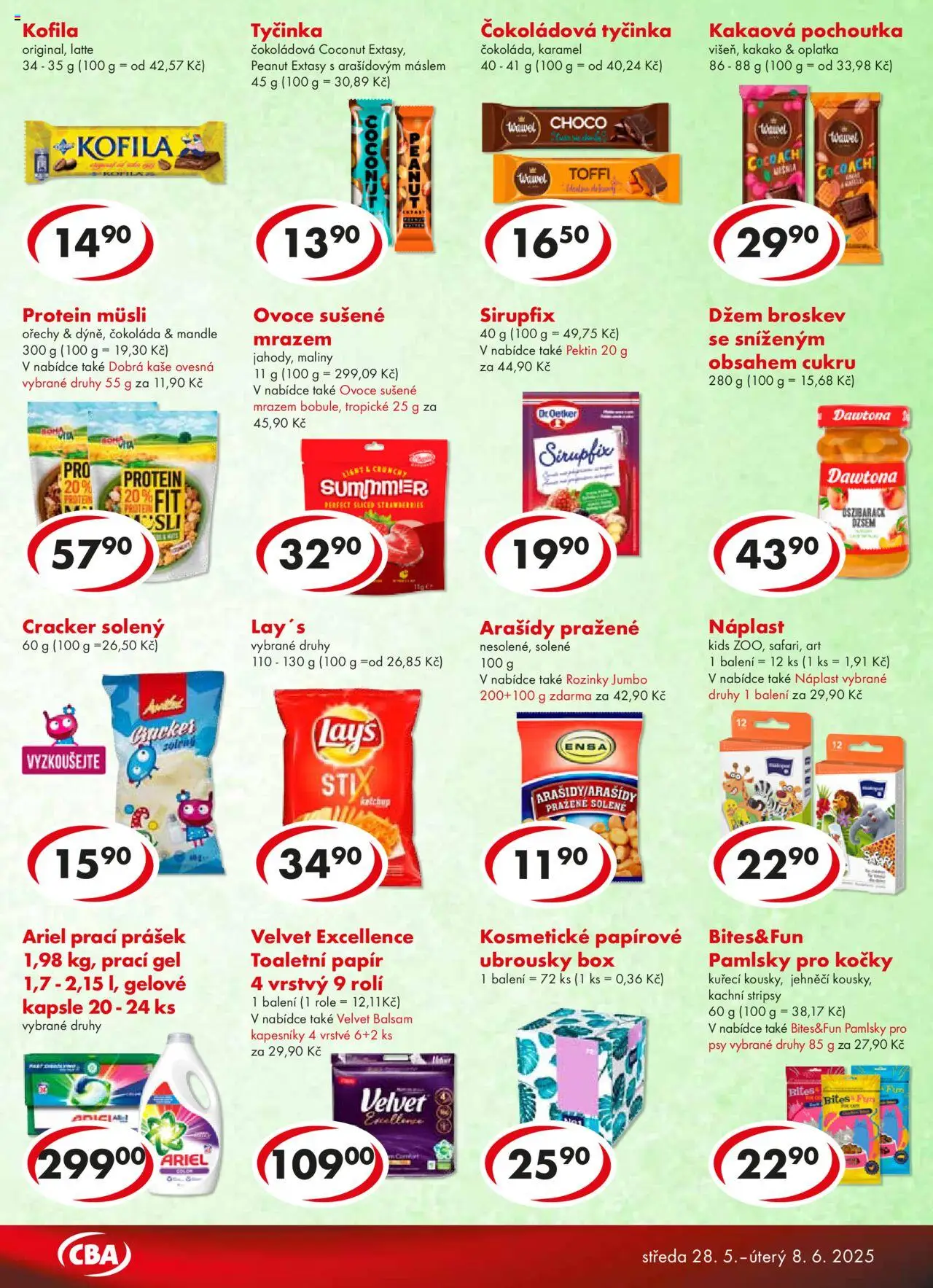 CBA leták od 28.05.2025 | Strana: 5 | Produkty: Box, Čokoláda, Náplast, Kofila