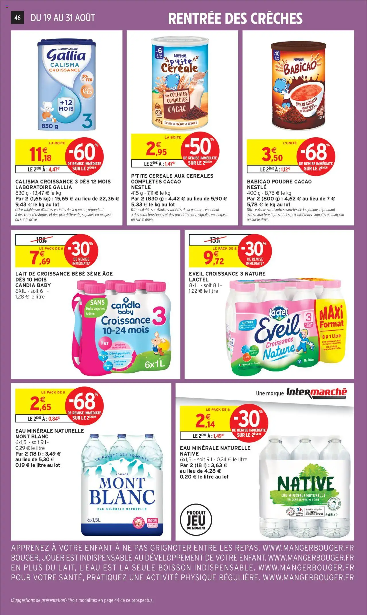  | Page: 46 | Produits: Eau minérale, Lait de croissance, Lait, Céréales