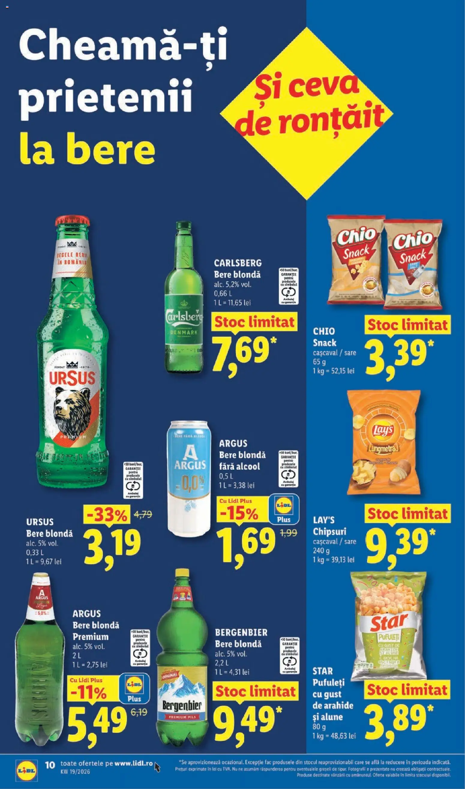 Noul catalog Lidl – valabil de la 04.05.2026 | Pagină: 10 | Produse: Alune, Bere, Plastik Kulübe, Chipsuri