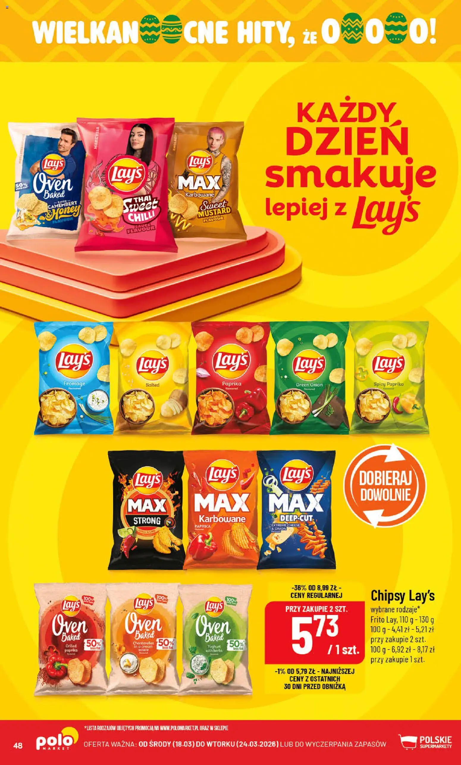 POLOmarket gazetka od 18.03.2026 | Strona: 48 | Produkty: Chipsy, Camembert
