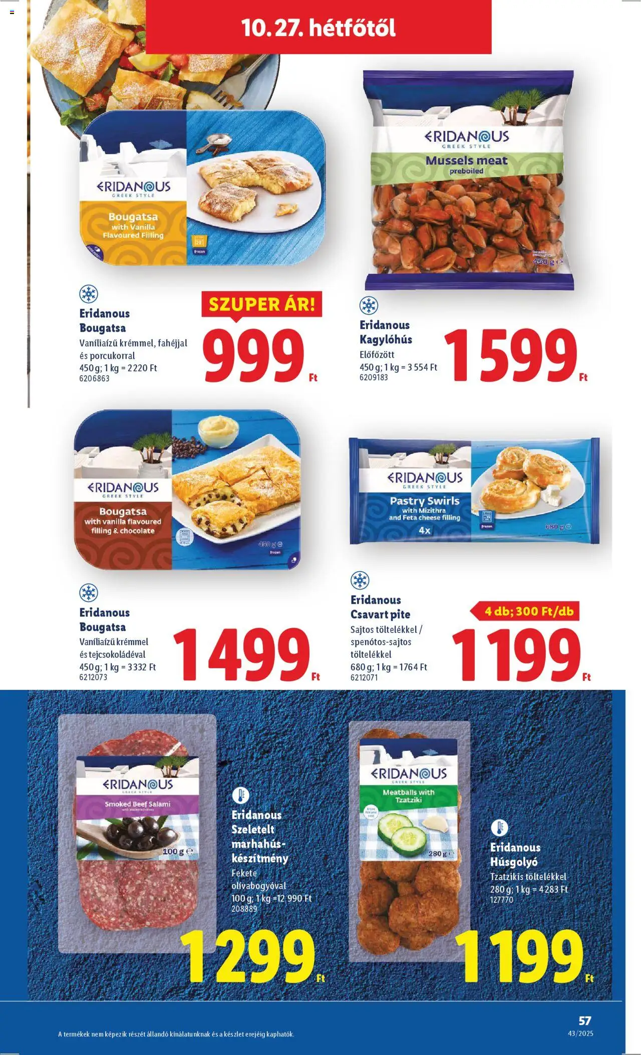 Lidl akciós ujság - amely érvényes a következő dátumtól: 22.10.2025 | Oldal: 57 | Termékek: Marhahús