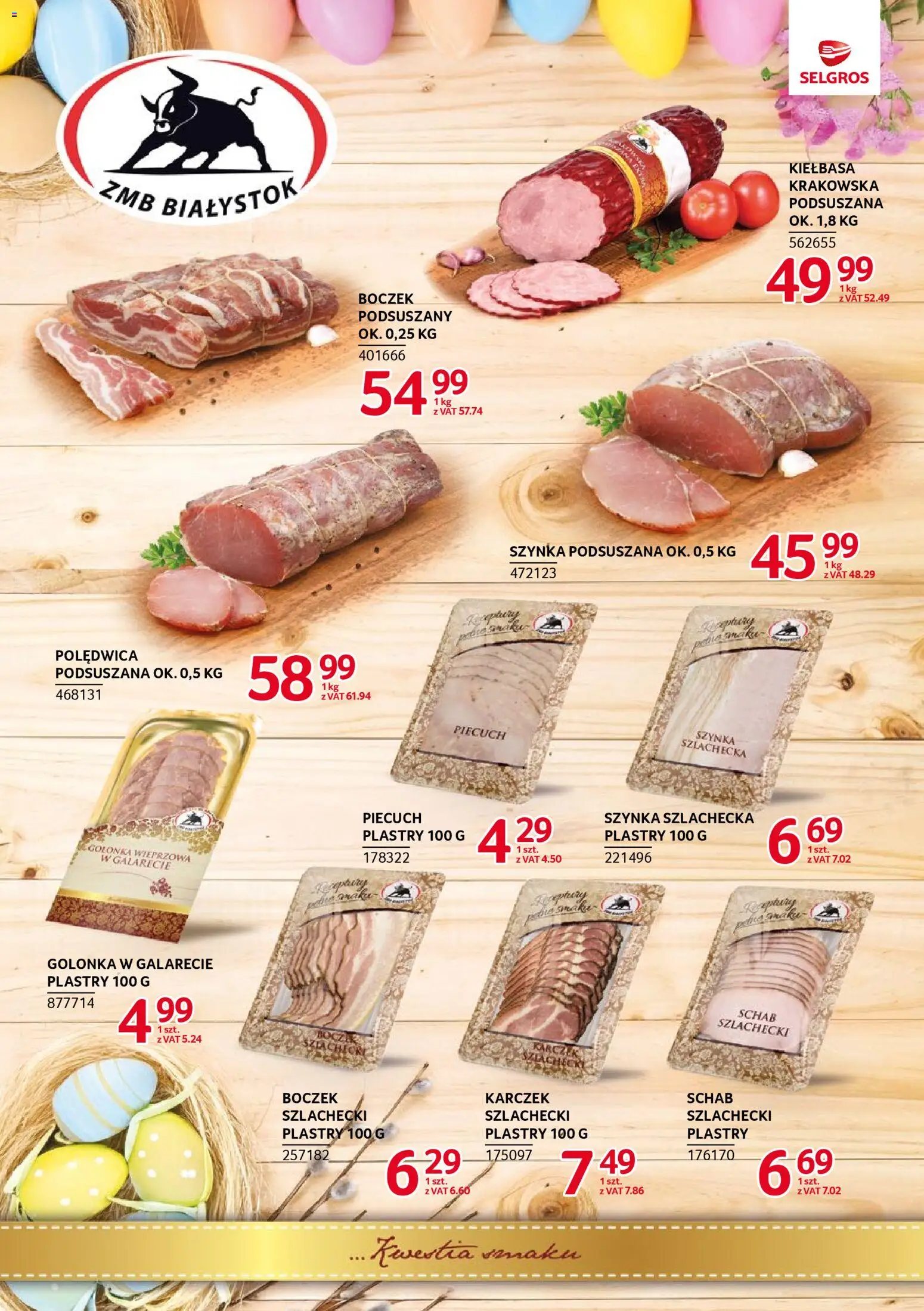 Selgros cash&carry gazetka - Markowe produkty od 26.03.2026 | Strona: 12 | Produkty: Kiełbasa, Golonka wieprzowa, Szynka, Boczek