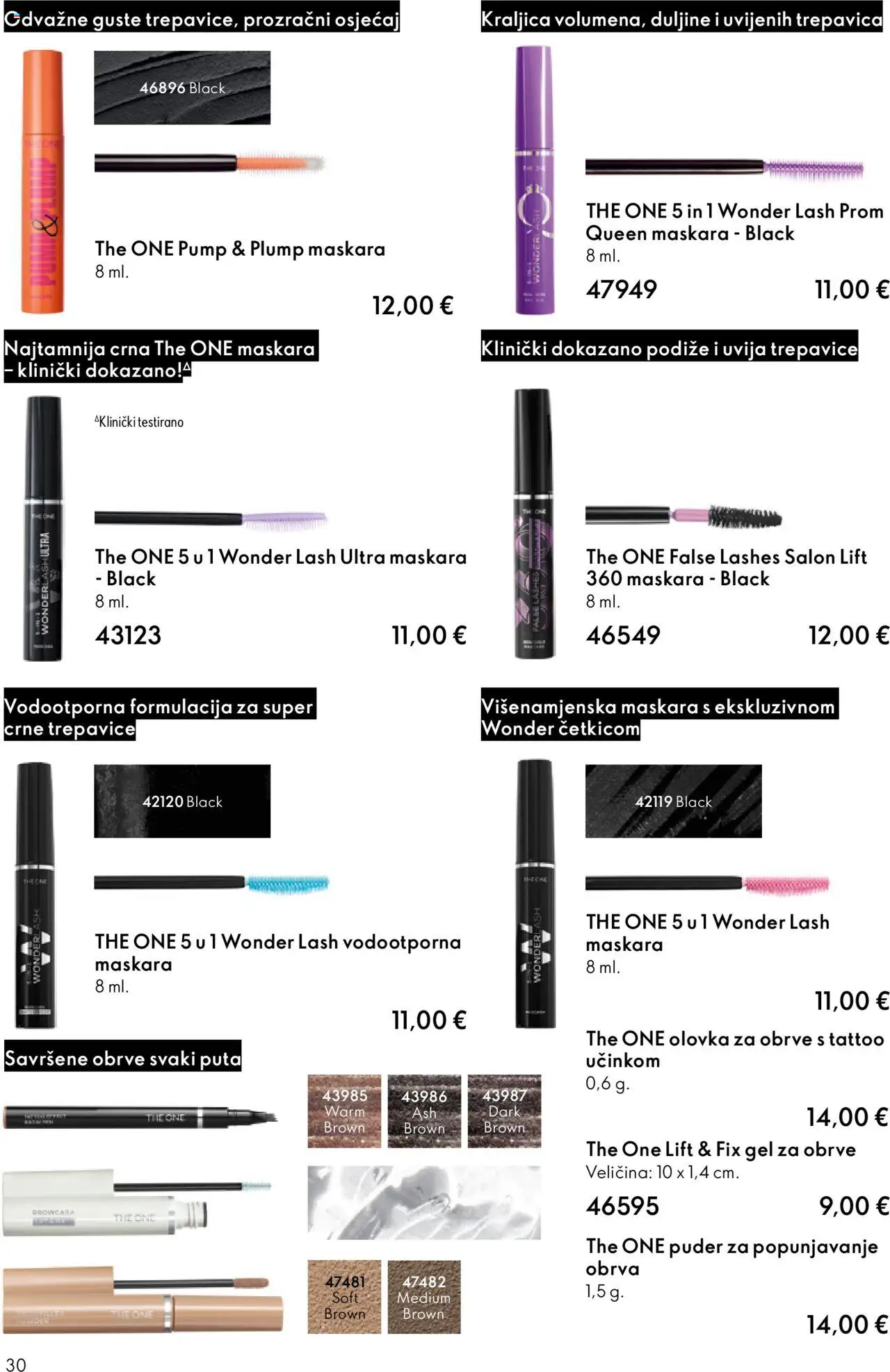 Oriflame katalog | vrijedi od 08.10.2025 | Stranica: 30 | Proizvodi: Puder, Gel za obrve, Maskara, Olovka za obrve