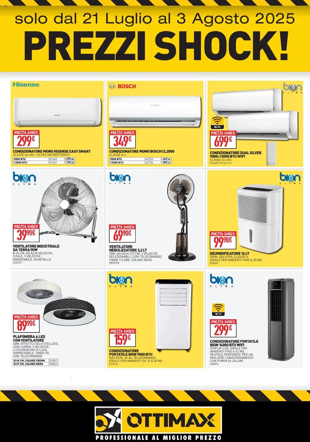 Volantino Ottimax del 21.07.2025 | Pagina: 1 | Prodotti: Ventilatore, Deumidificatore, Condizionatore, Terra