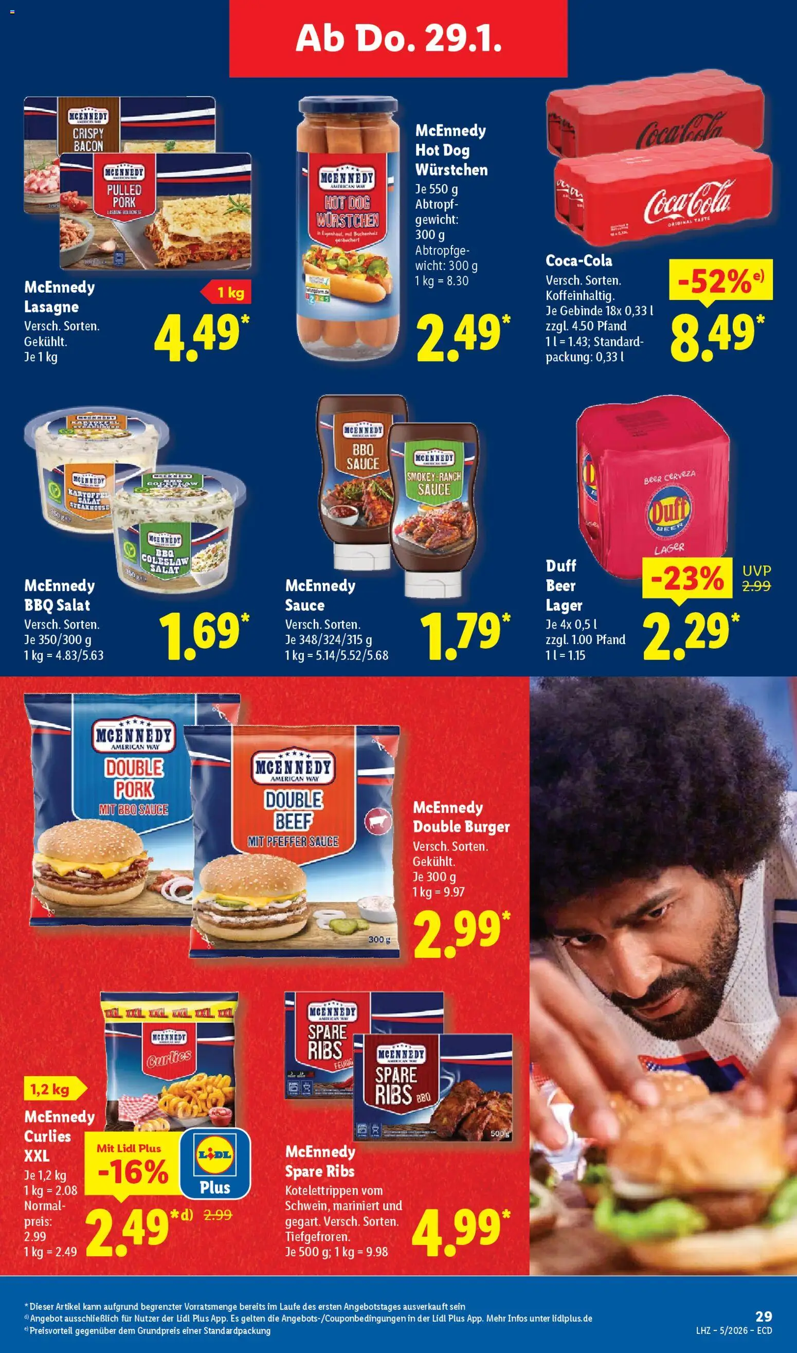 Lidl - Prospekt – gültig ab 26.01.2026 | Seite: 51 | Produkte: Coca cola, Cola, Spare ribs, Burger