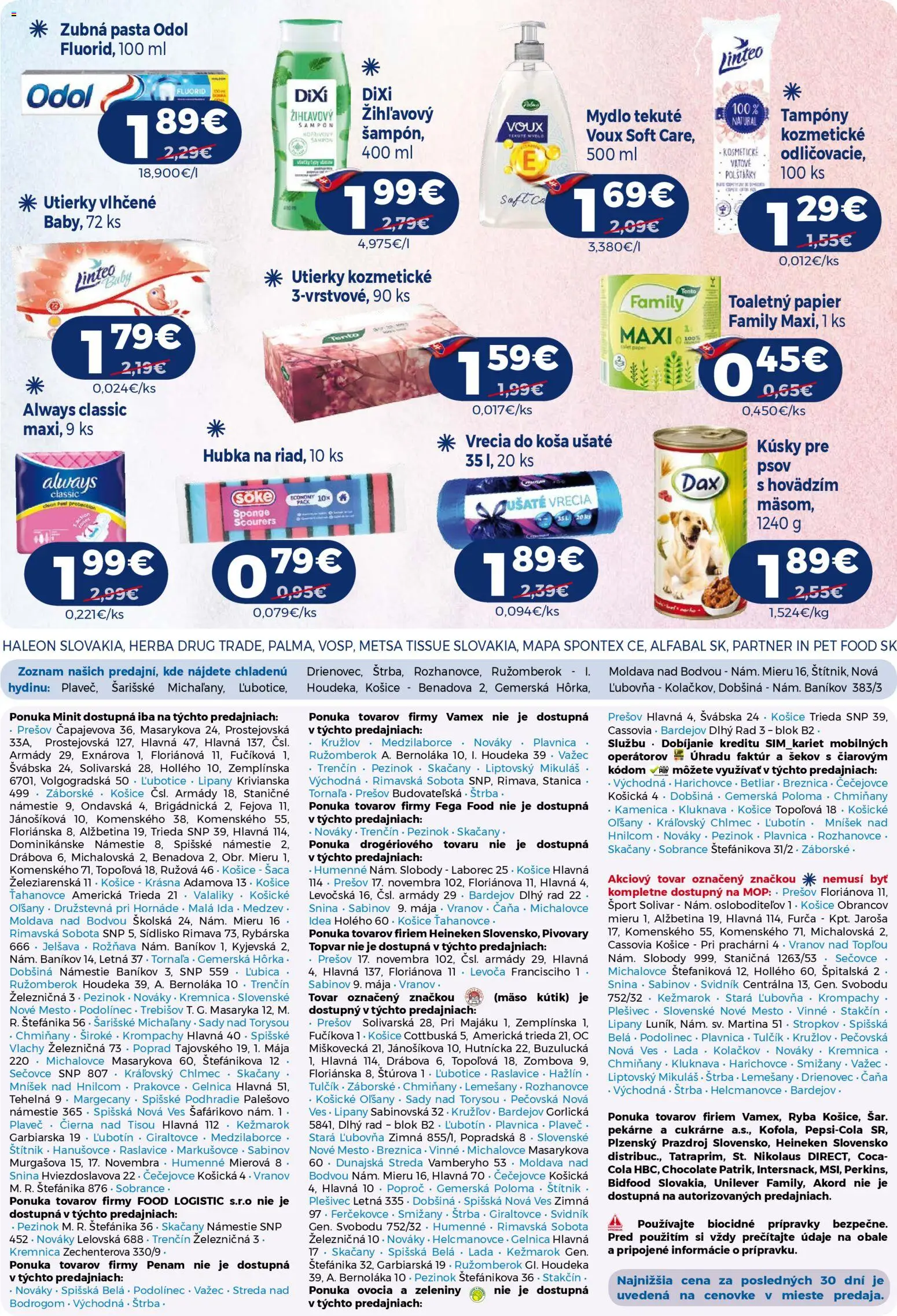 Nové Milk Agro akcie – leták je platný od 04.02.2026 | Strana: 15 | Produkty: Toaletný papier, Zubná pasta, Ryba, Cola