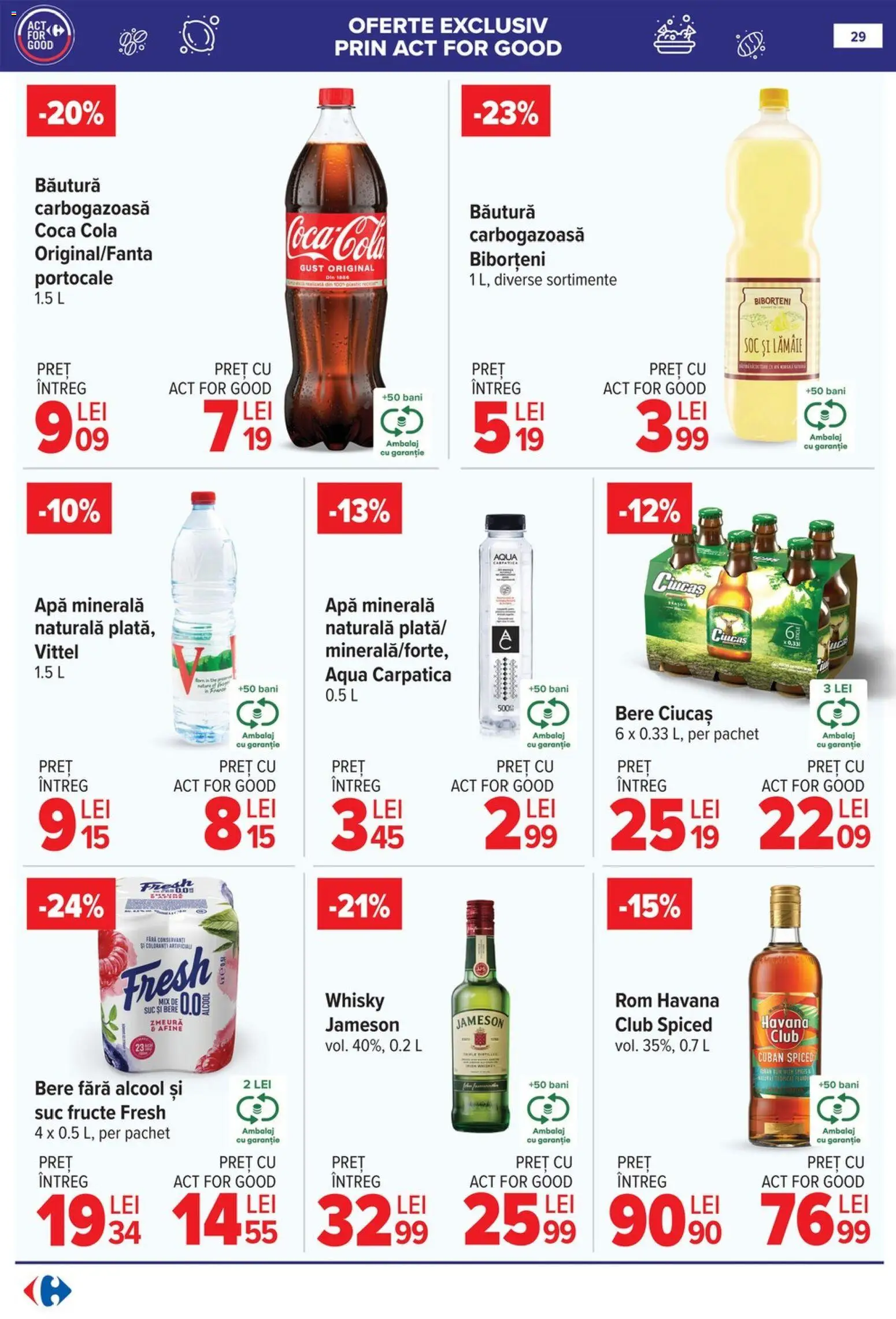 Noul catalog Carrefour – valabil de la 18.03.2026 | Pagină: 36 | Produse: Suc, Bere, Klementiinit, Apă
