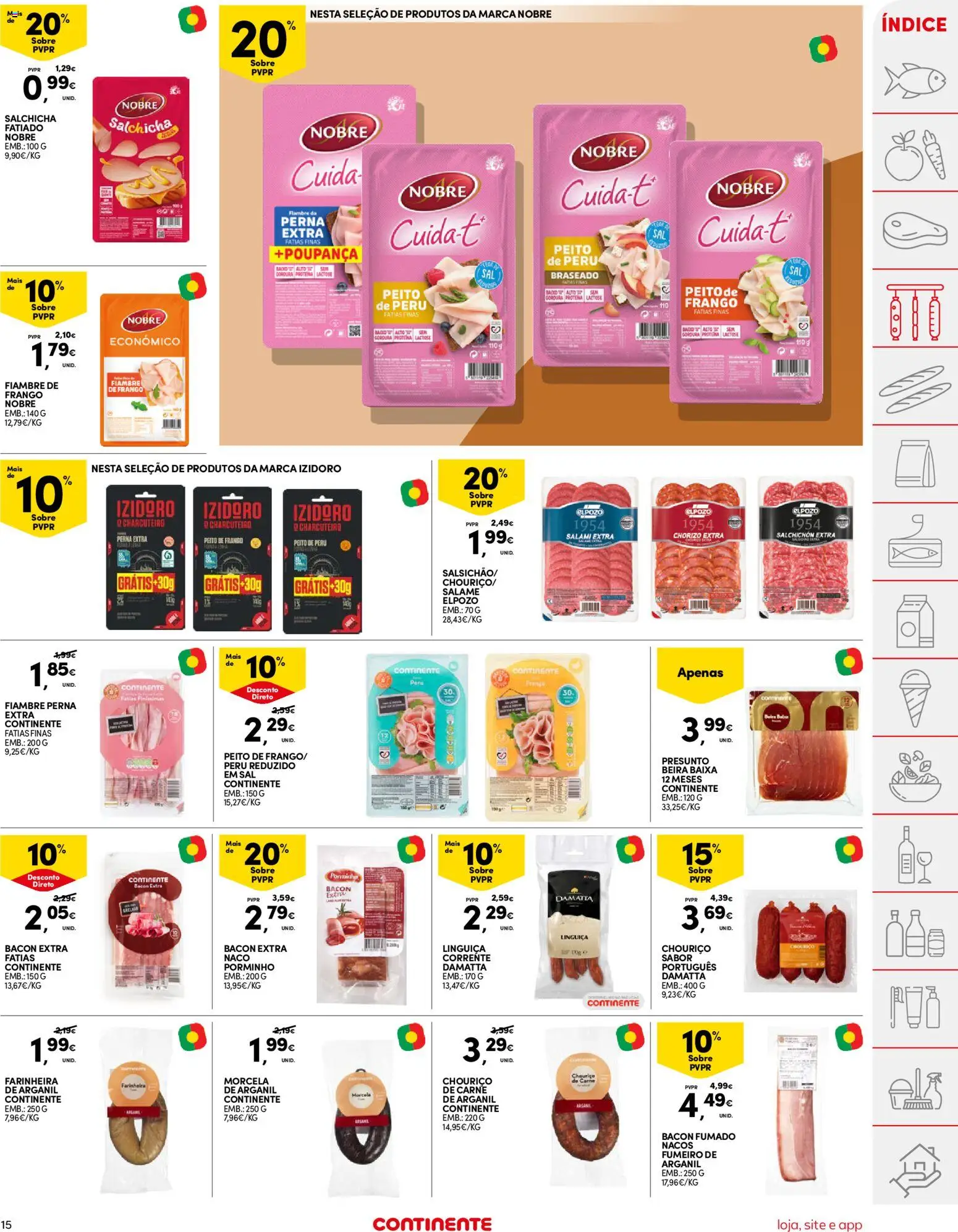 Continente folheto │ válido de 21.04.2026 | Página: 15 | Produtos: Peru, Linguiça, Presunto, Carne