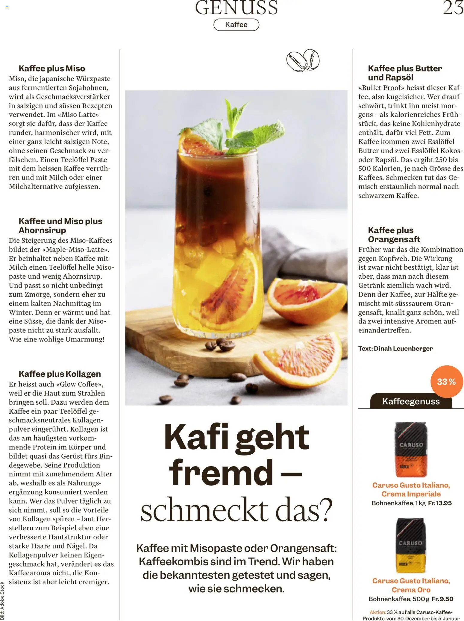 Migros Magazin – gültig ab 29.12.2025 | Seite: 23 | Produkte: Rapsöl, Milch, Butter, Kaffee