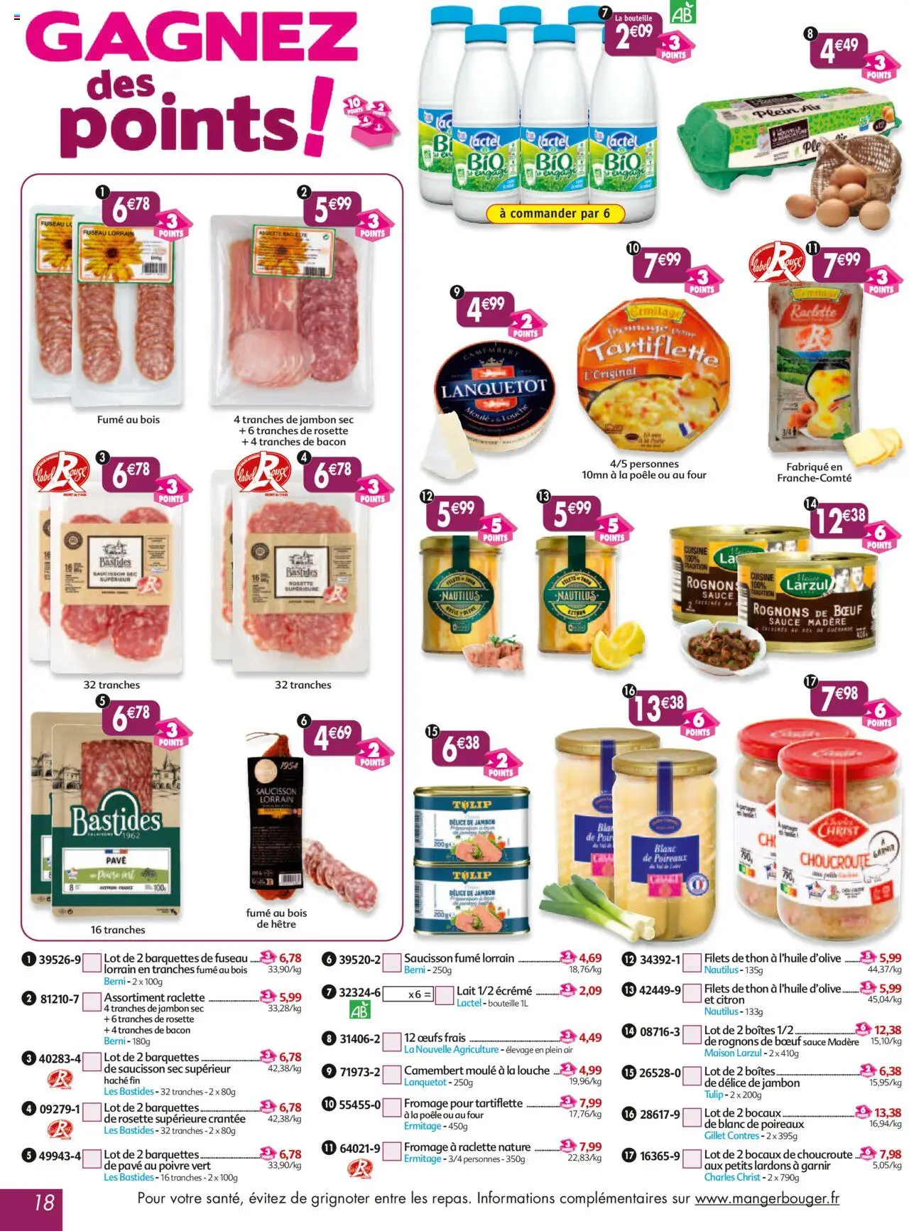 {H1} | Page: 18 | Produits: Fromage à raclette, Lardons, Raclette, Fromage pour tartiflette