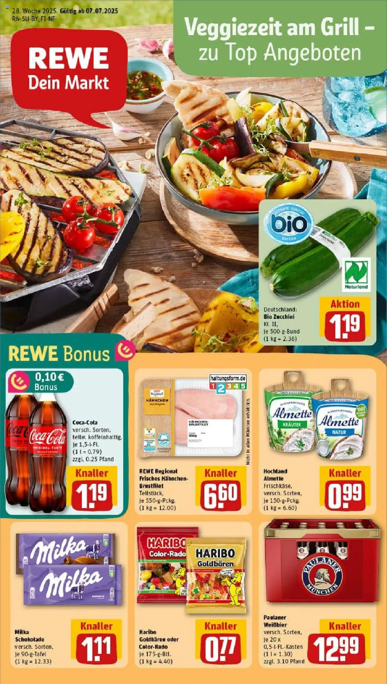 Rewe prospekt Töging	 - gültig ab dem 06.07.2025 | Seite: 1 | Produkte: Top, Milka schokolade, Milka, Zucchini
