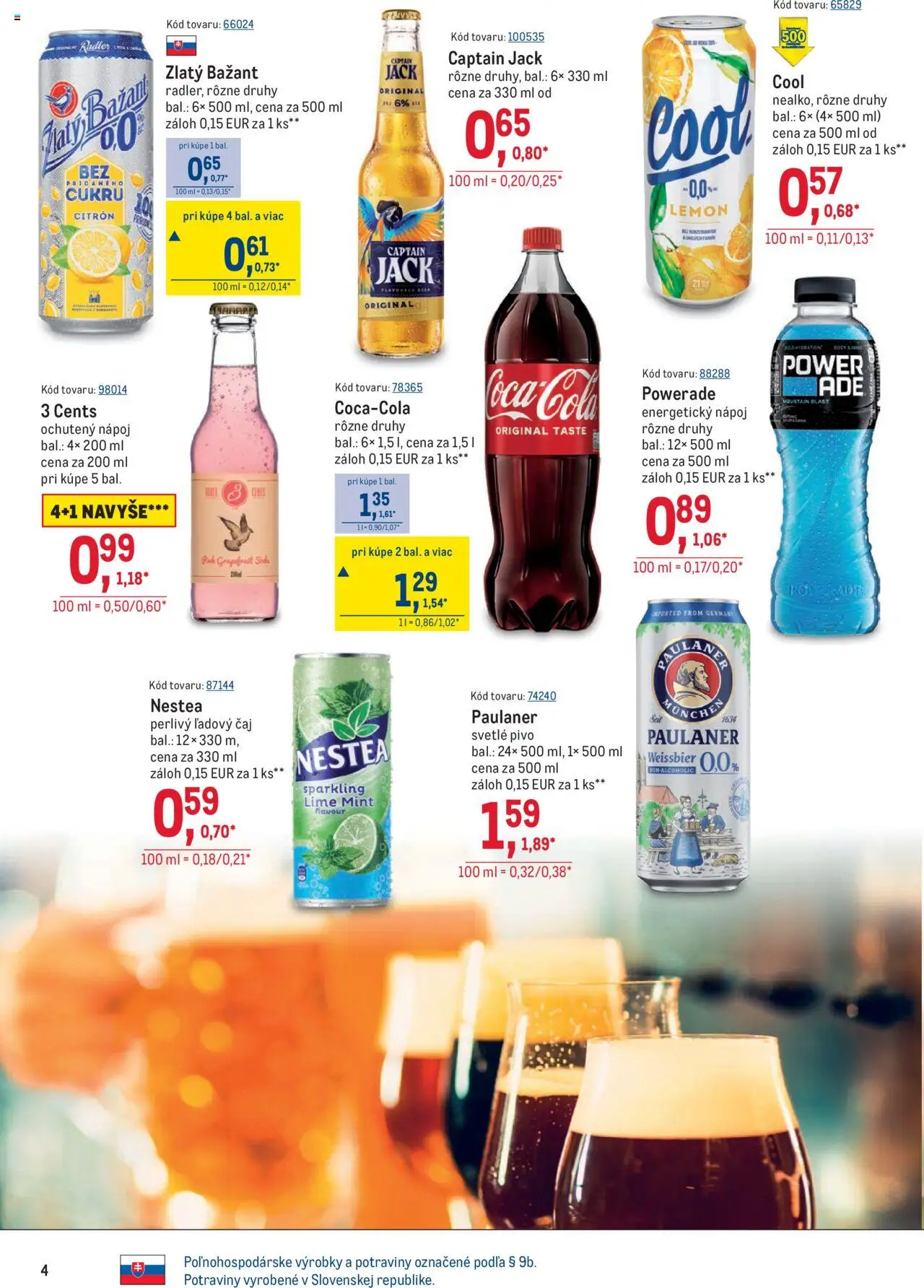 Metro maloobchod │ platný od 16.07.2025 | Strana: 4 | Produkty: Čaj, Zlatý Bažant, Grapefruit, Energetický nápoj