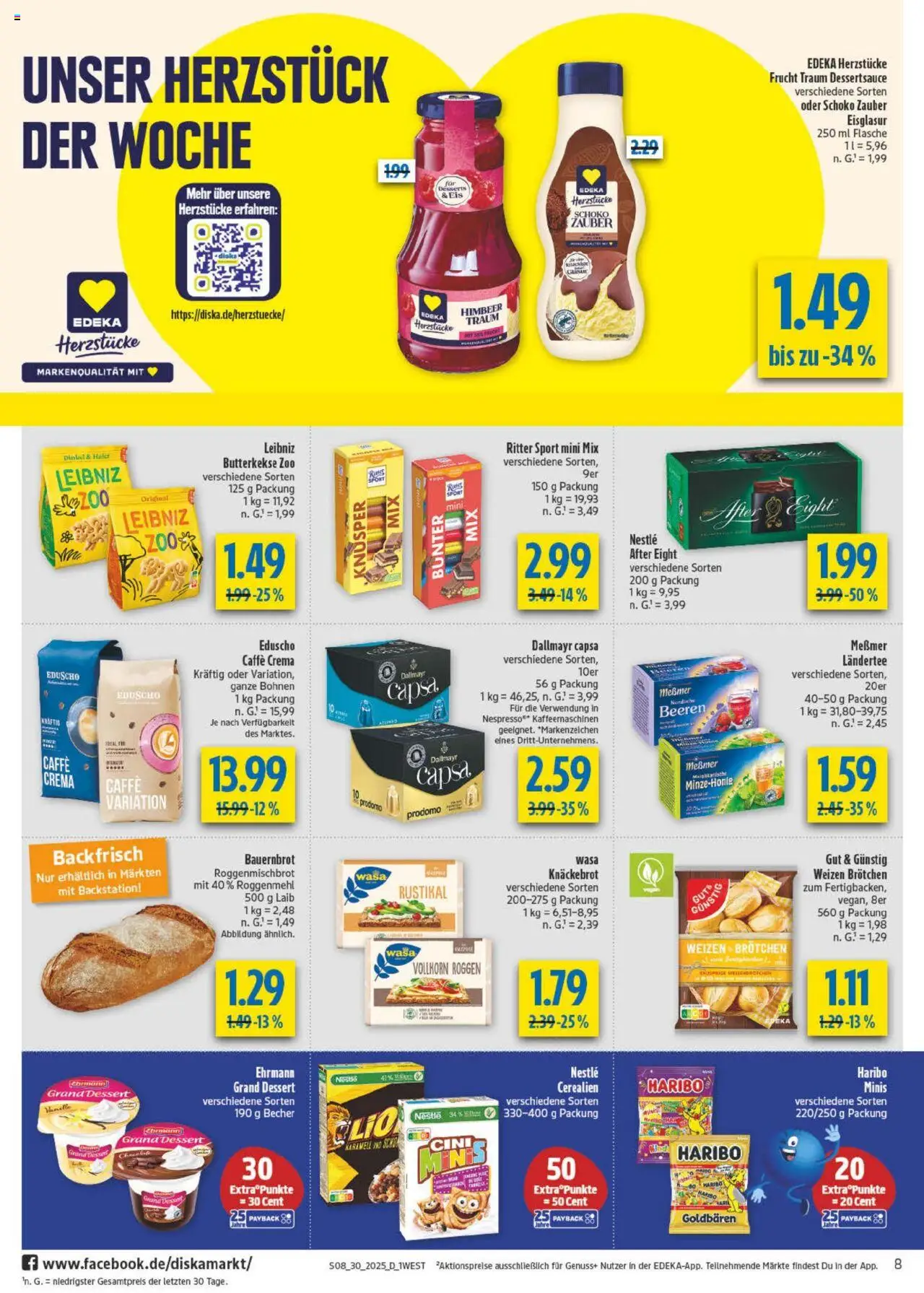 Diska - Bayern - gültig ab dem 21.07.2025 | Seite: 8 | Produkte: Ritter sport, Butterkekse, Dallmayr capsa, Eduscho