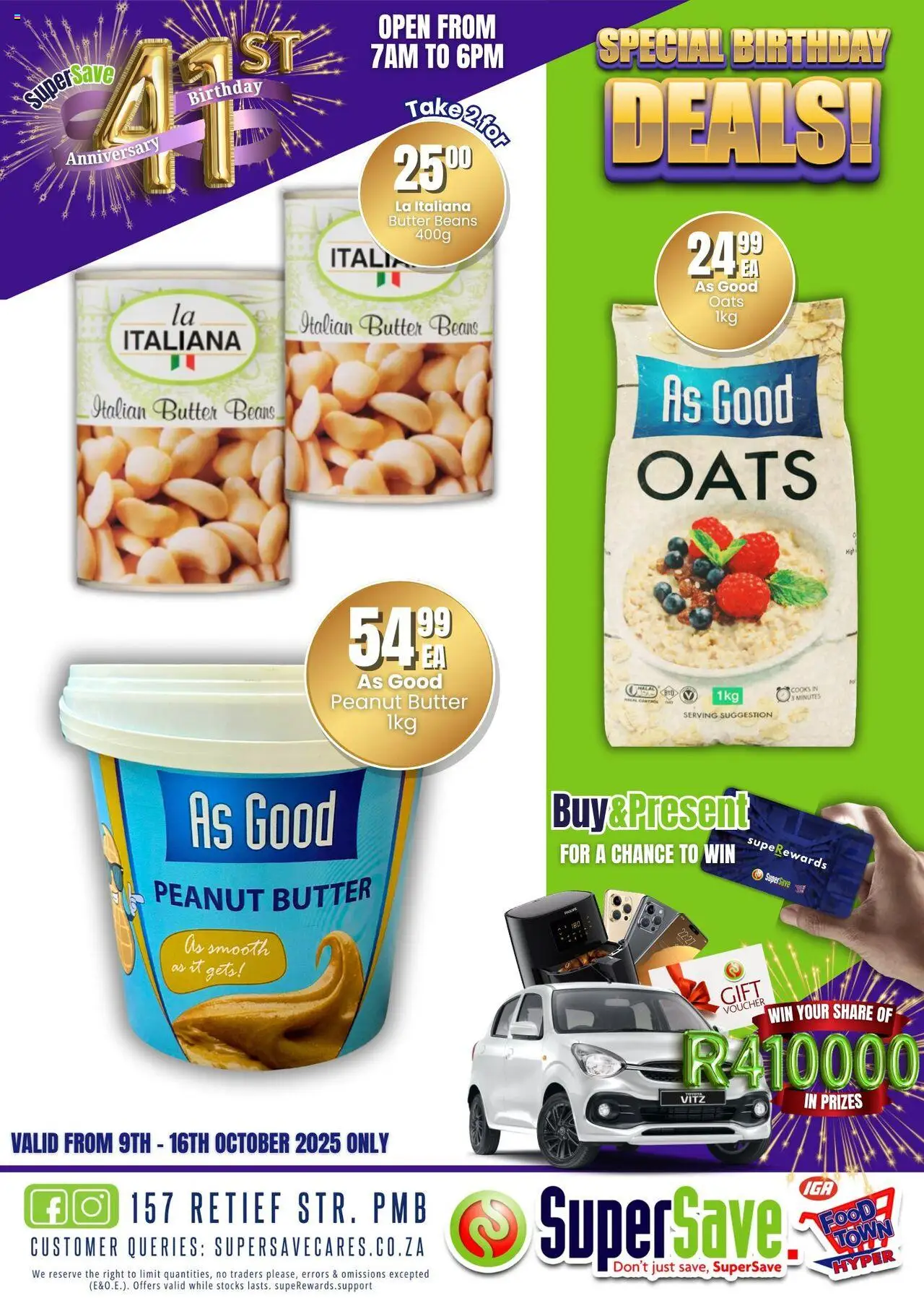 New Super Save catalogue – valid from 09.10.2025 | Page: 73 | Products: Beans, Butter, Oats, Peanut butter
