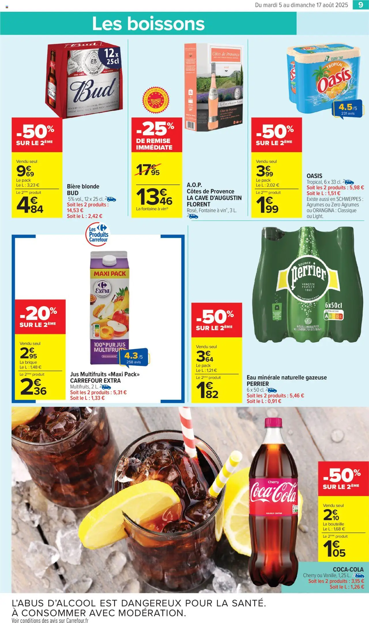  | Page: 12 | Produits: Orangina, Eau minérale naturelle, Jus, Bière