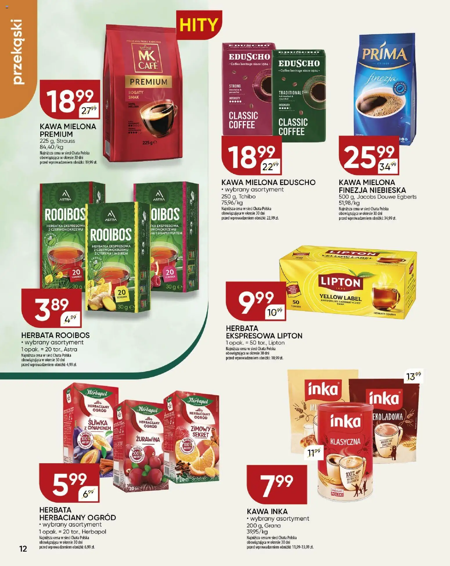 Chata Polska Gazetka od 08.01.2026 | Strona: 12 | Produkty: Cytryna, Tchibo, Kawa inka, Herbata
