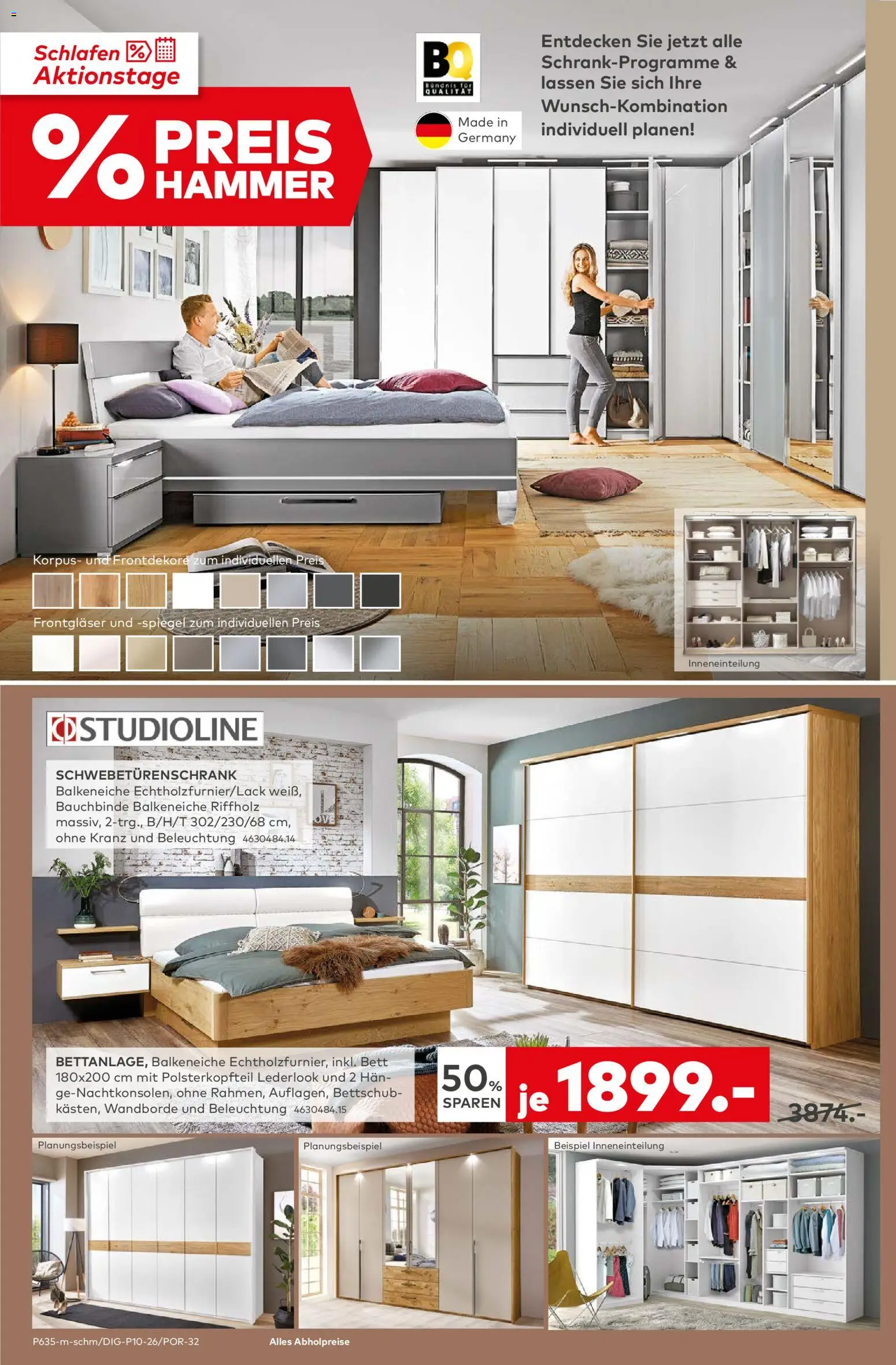 Porta! Prospekt Leipzig	 – gültig ab 23.02.2026 | Seite: 6 | Produkte: Bett, Schwebetürenschrank, Spiegel