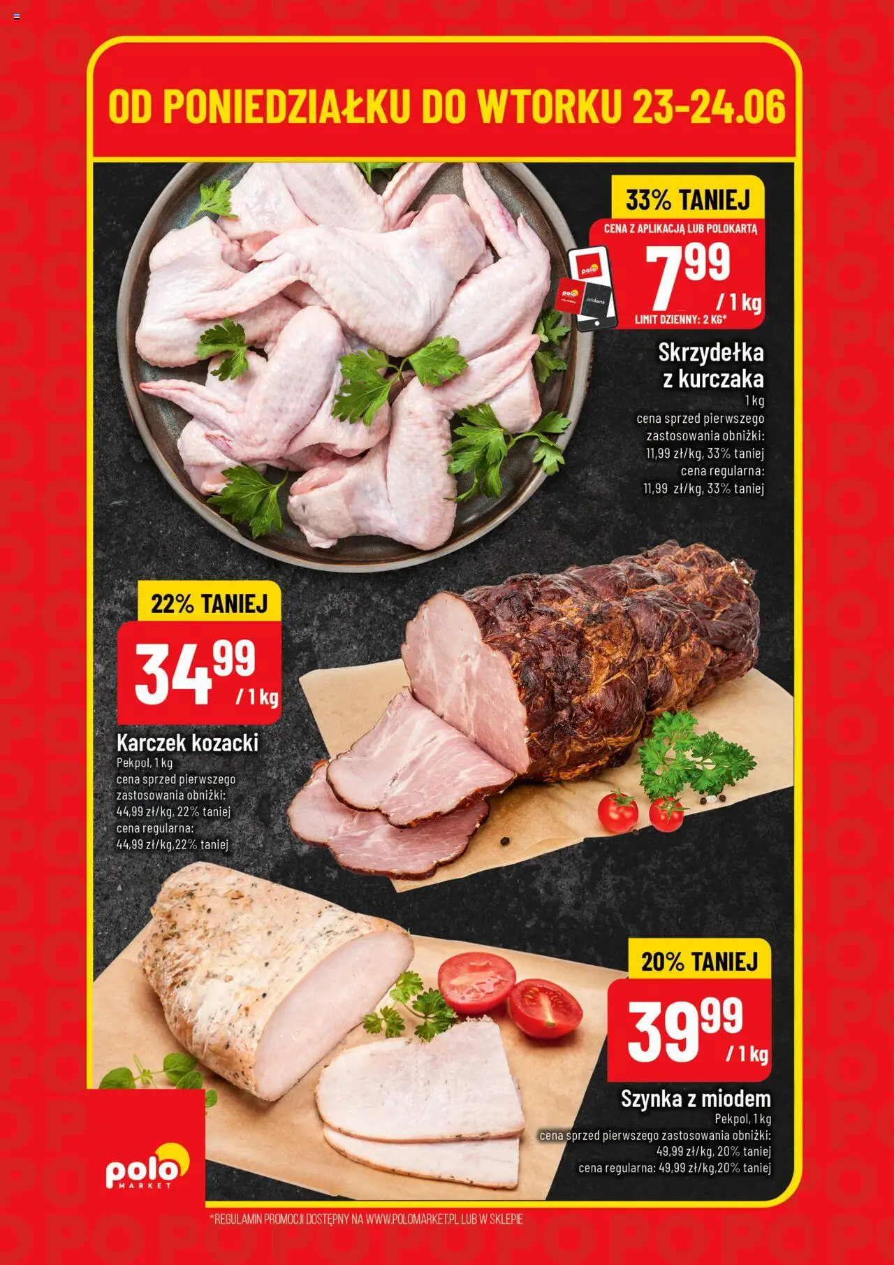 POLOmarket Gazetka - Super Hity od 23.06.2025 | Strona: 4 | Produkty: Skrzydełka z kurczaka, Szynka