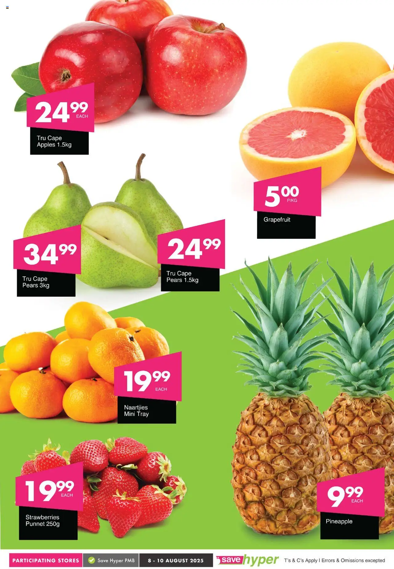 Save Weekend WOW │ valid from 08.08.2025 | Page: 6 | Products: Pears, Apples, Pineapple, Grapefruit