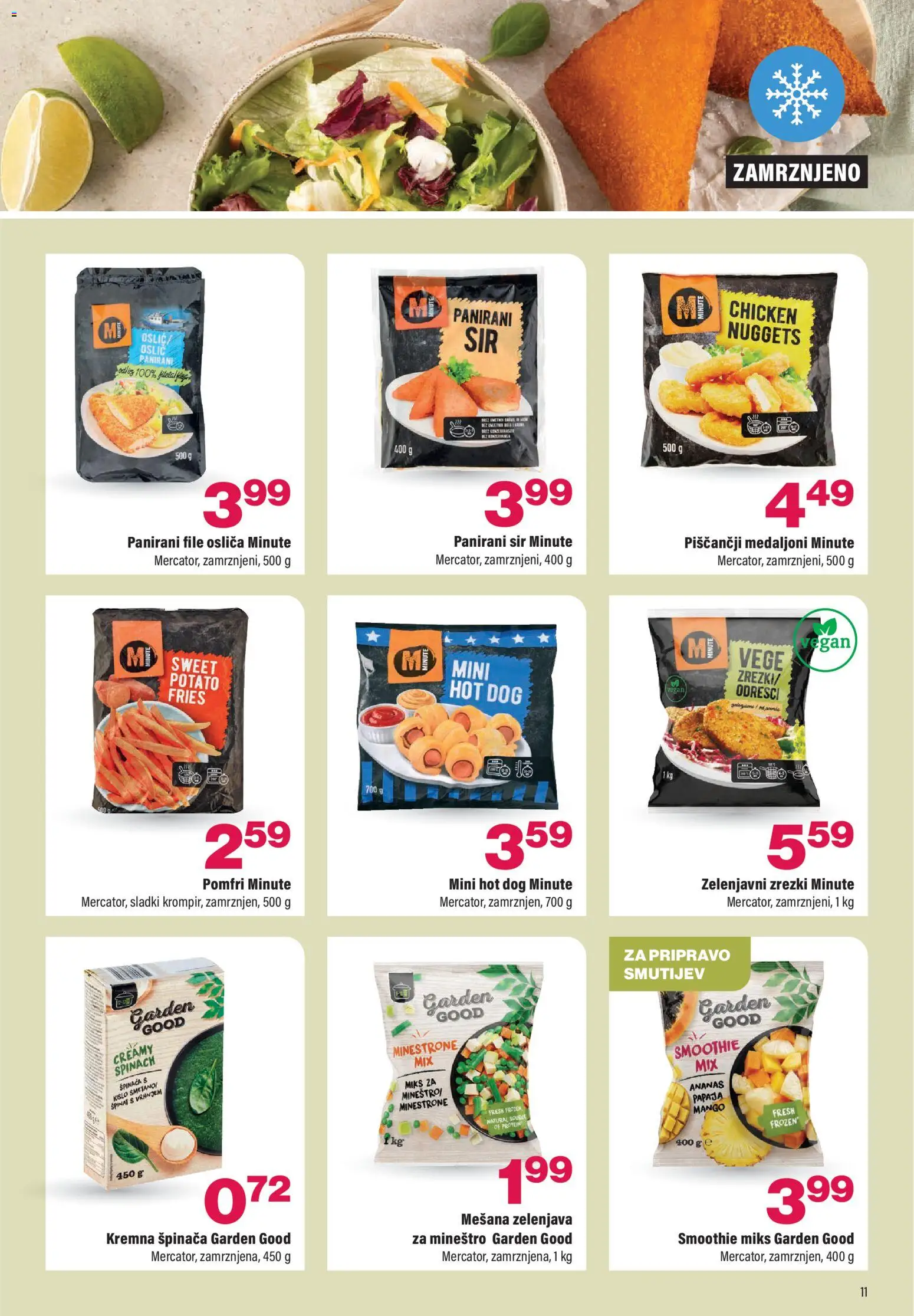 Novi Mercator katalog ponudbe – veljaven od 14.01.2026 | Stran: 11 | Izdelki: Zrezki, Ananas, Zelenjava, Mango