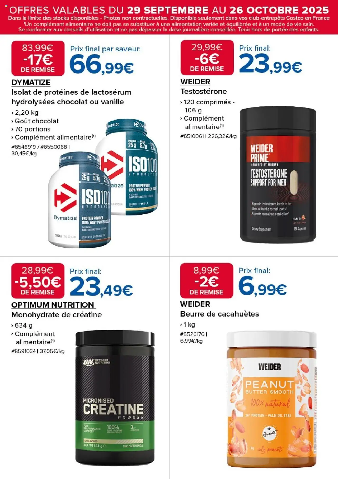 {H1} | Page: 21 | Produits: Créatine, Beurre de cacahuètes, Beurre, Chocolat