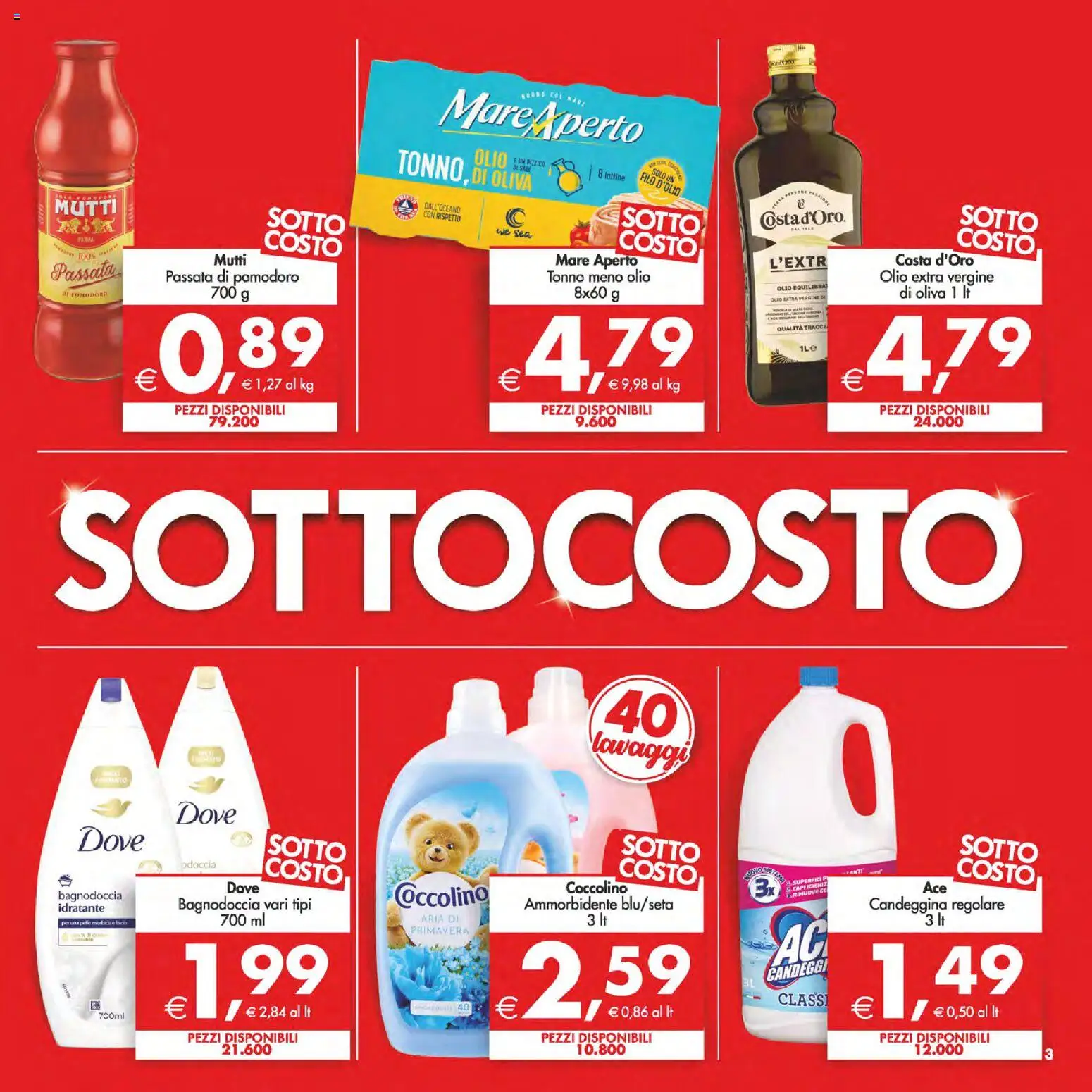 Volantino Decò del 06.03.2026 | Pagina: 3 | Prodotti: Ammorbidente, Pomodoro, Olio, Tonno
