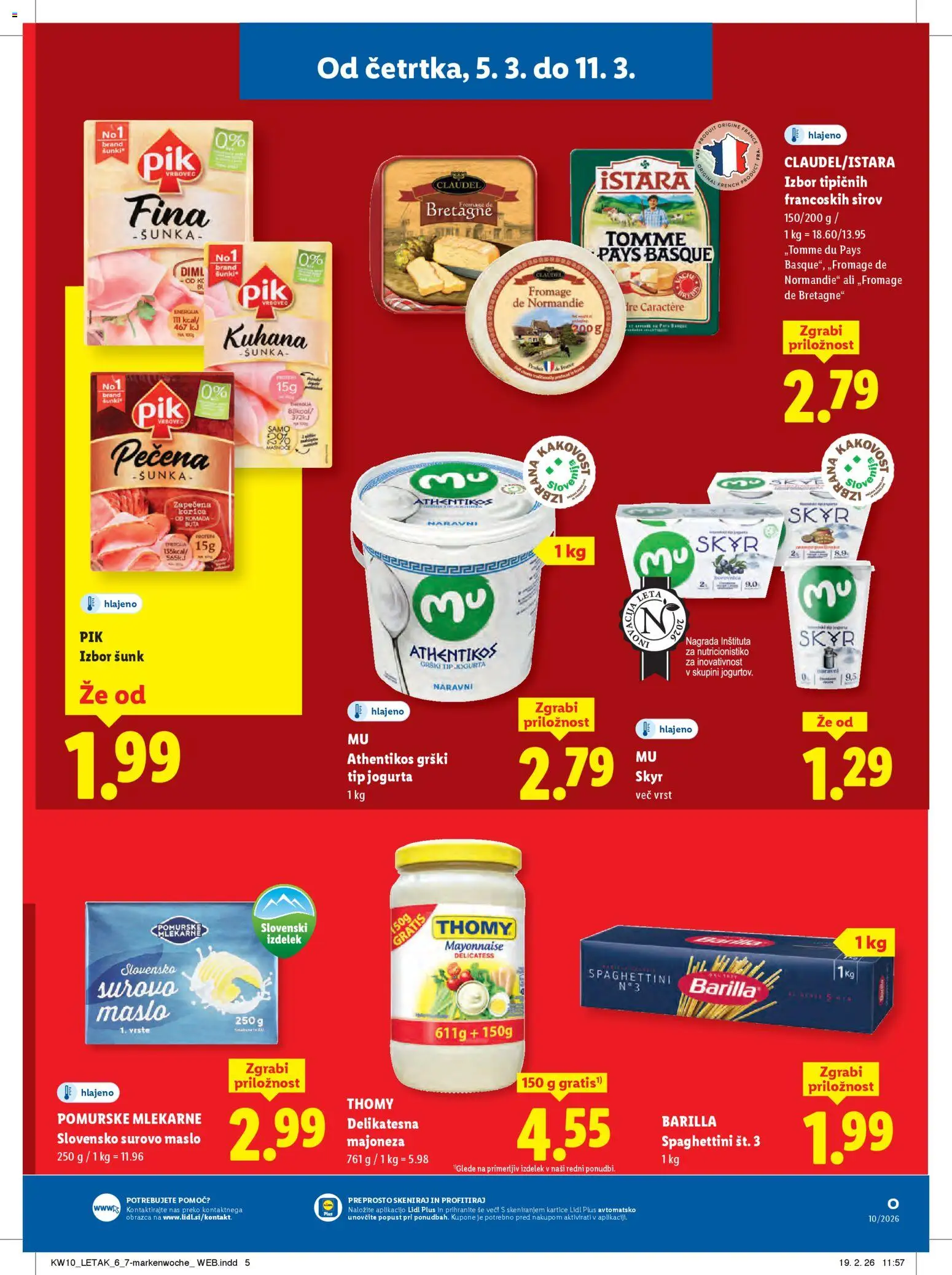 Novi Lidl katalog ponudbe – veljaven od 05.03.2026 | Stran: 7 | Izdelki: Maslo, Sunka, Majoneza, Mesa alta
