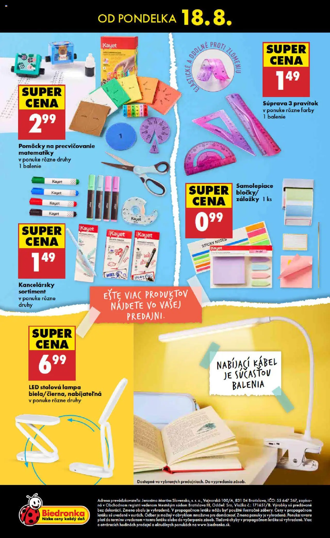 Biedronka leták │ platný od 14.08.2025 | Strana: 48 | Produkty: Lampa, Stolová lampa, Kábel