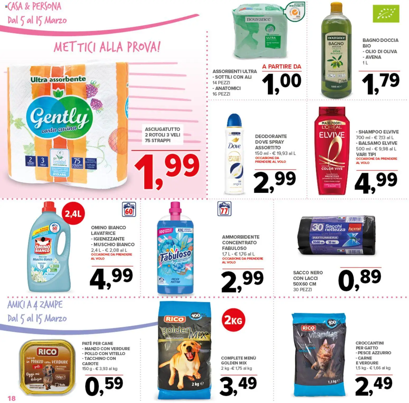 Volantino Todis del 05.03.2026 | Pagina: 18 | Prodotti: Pesce, Manzo, Vitello, Doccia