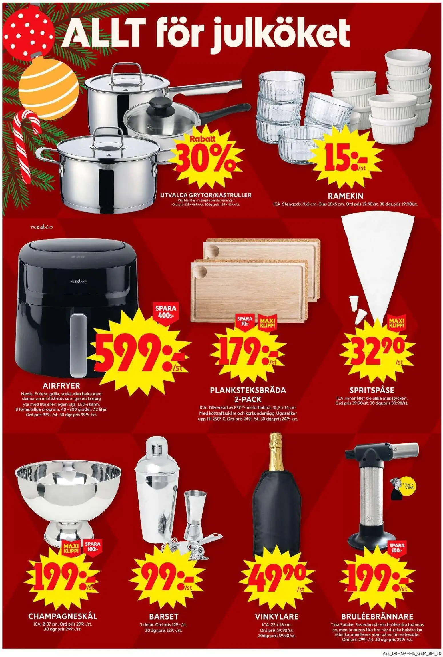 ICA Maxi reklamblad aktuell från 22.12.2025 | Sida: 10 | Produkter: Lax, Set, Champagne, Airfryer