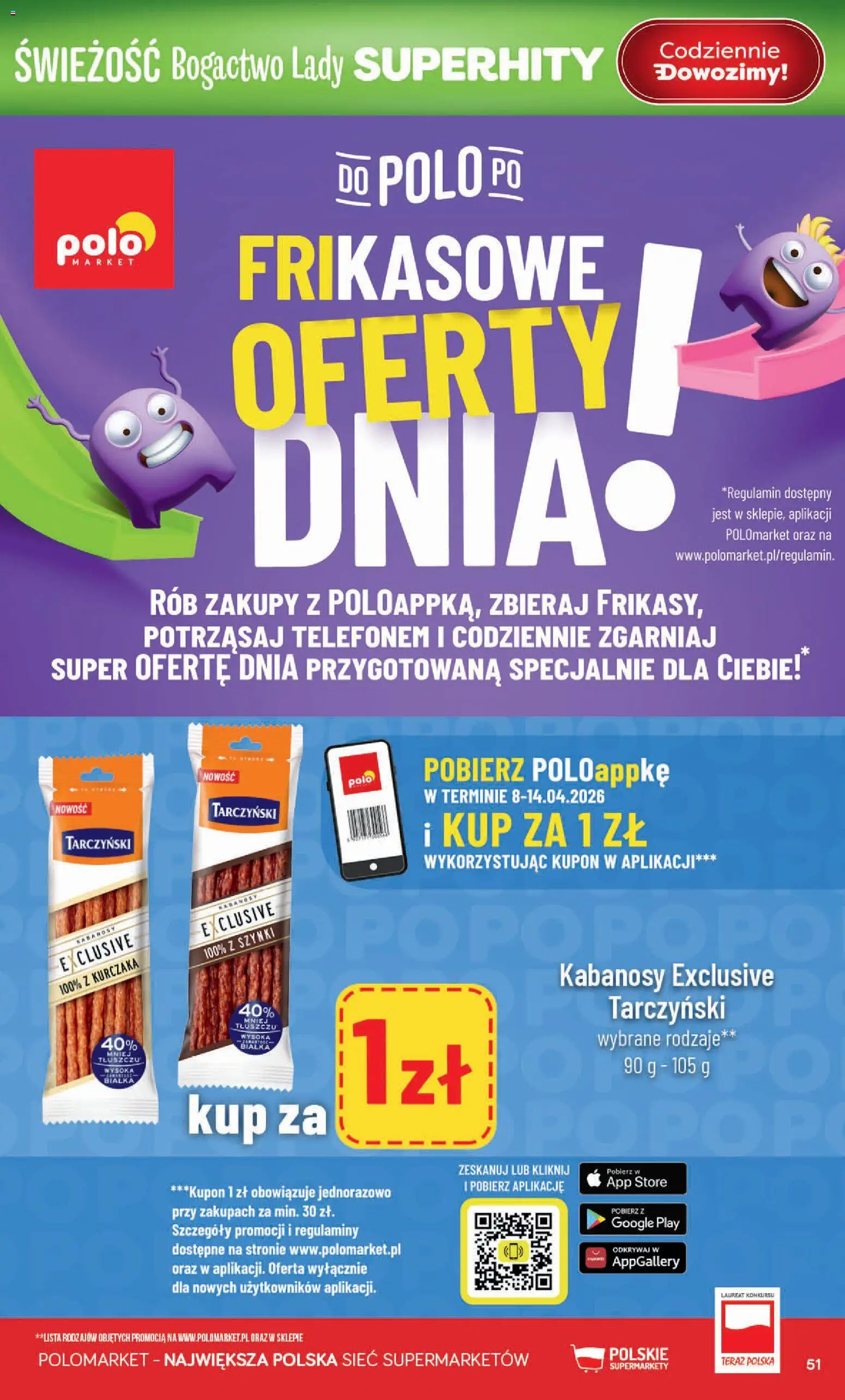POLOmarket gazetka od 08.04.2026 | Strona: 51 | Produkty: Kabanosy