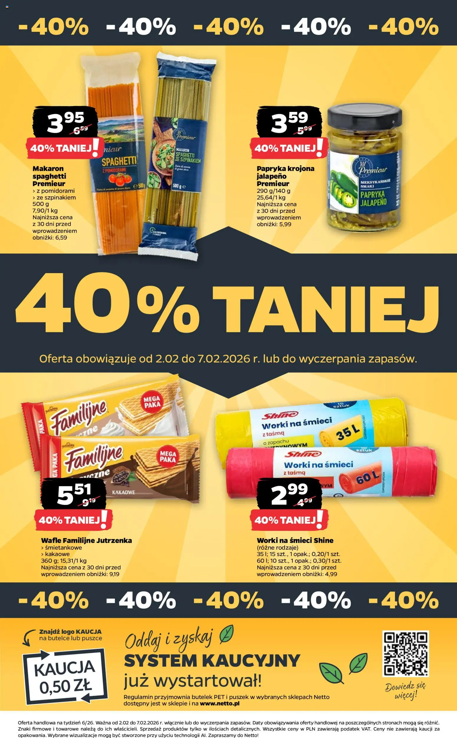 Netto gazetka - Spożywcza od 02.02.2026 | Strona: 27 | Produkty: Wafle, Papryka, Makaron
