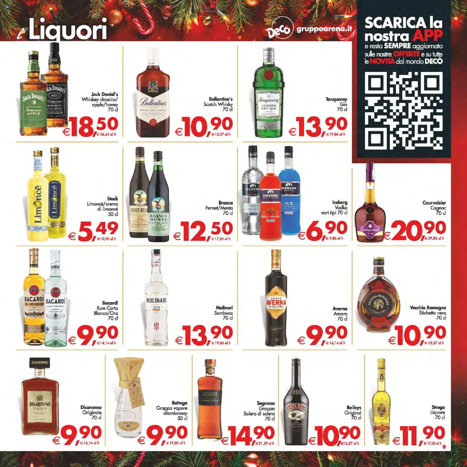 Volantino Decò del 16.12.2025 | Pagina: 9 | Prodotti: Whisky, Menta, Grappa, Amaro