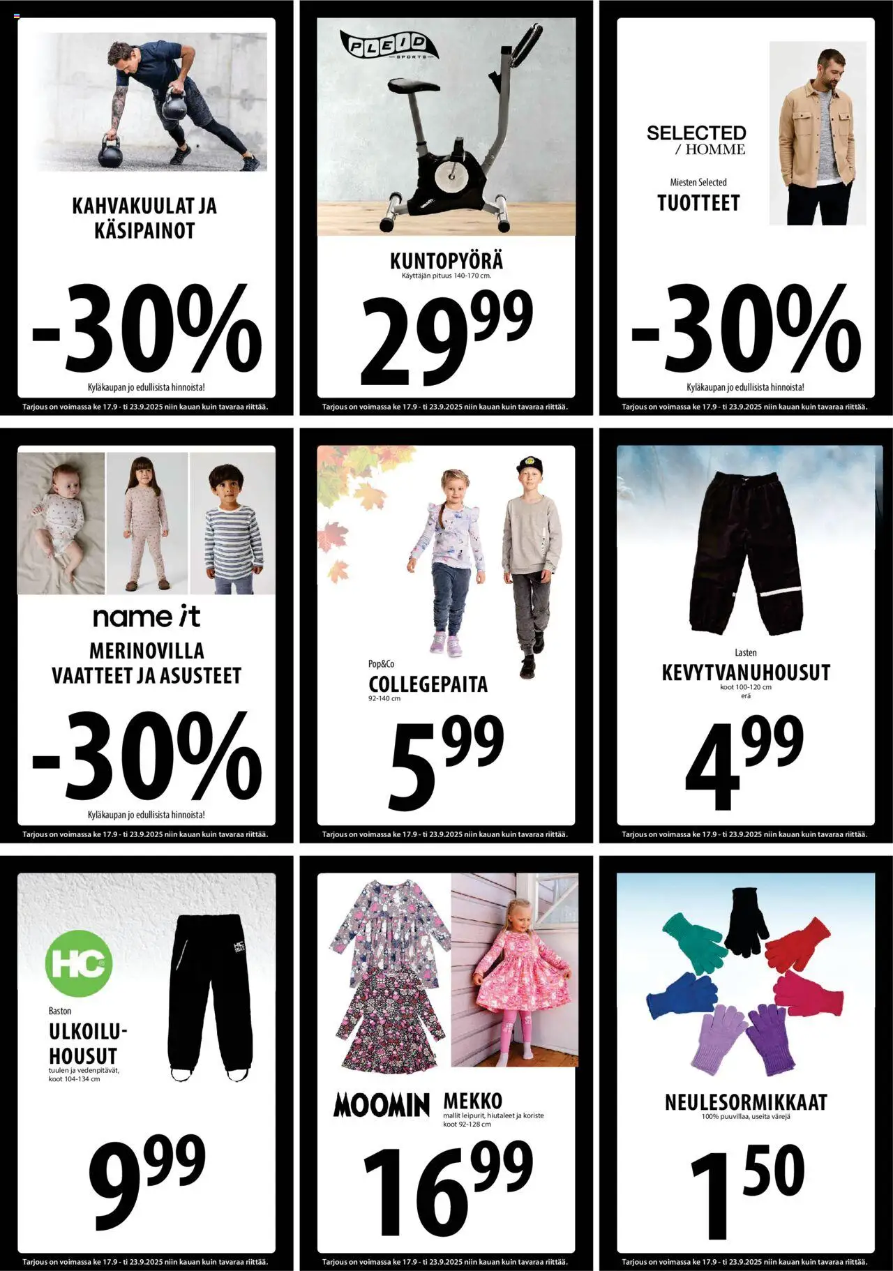 Tuuri tarjoukset – voimassa 17.09.2025 alkaen | Sivu: 14 | Tuotteet: Käsipainot, Vaatteet, Kuntopyörä, Mekko