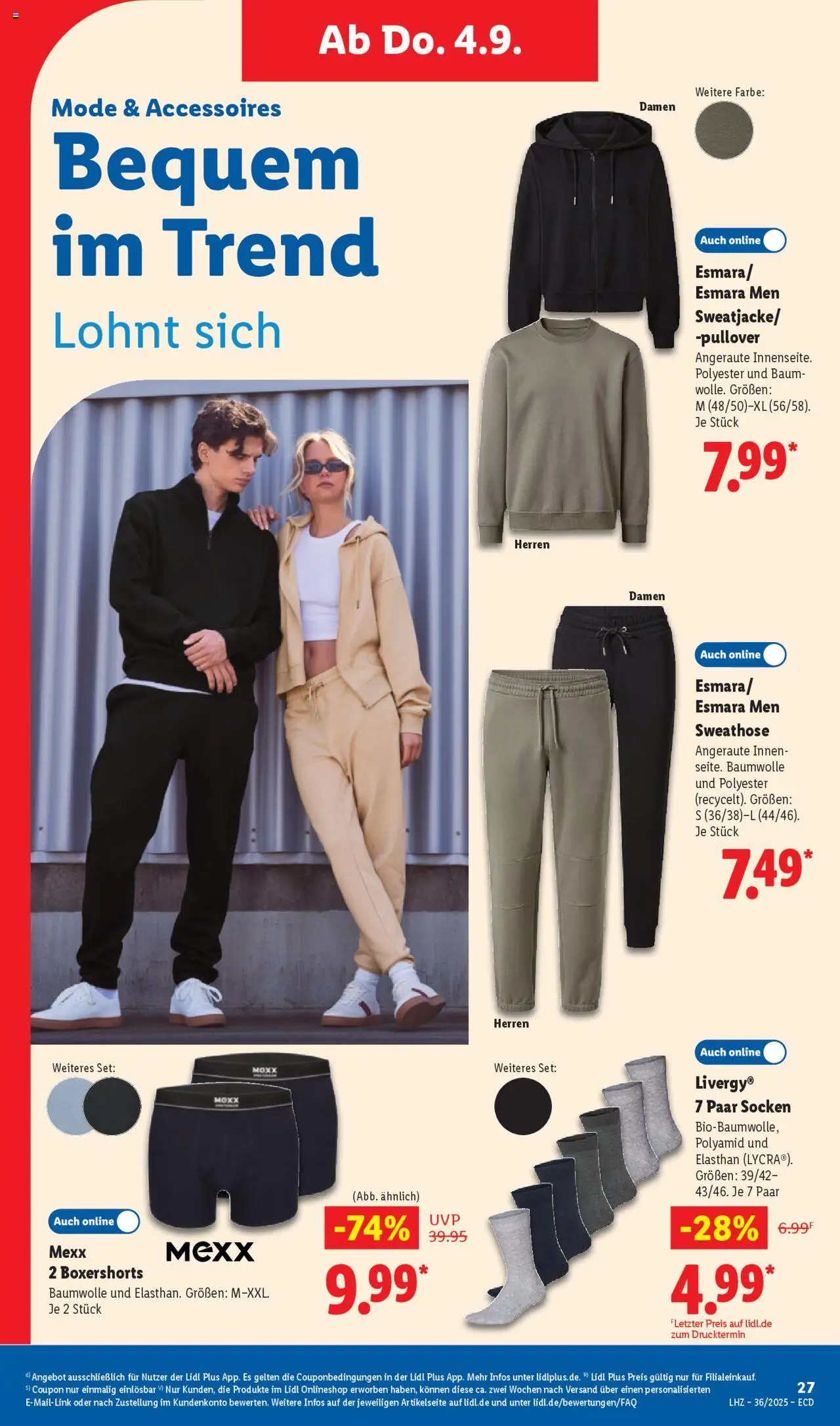 Lidl Prospekt 	 - gültig ab dem 01.09.2025 | Seite: 41 | Produkte: Sweathose, Pullover, Socken