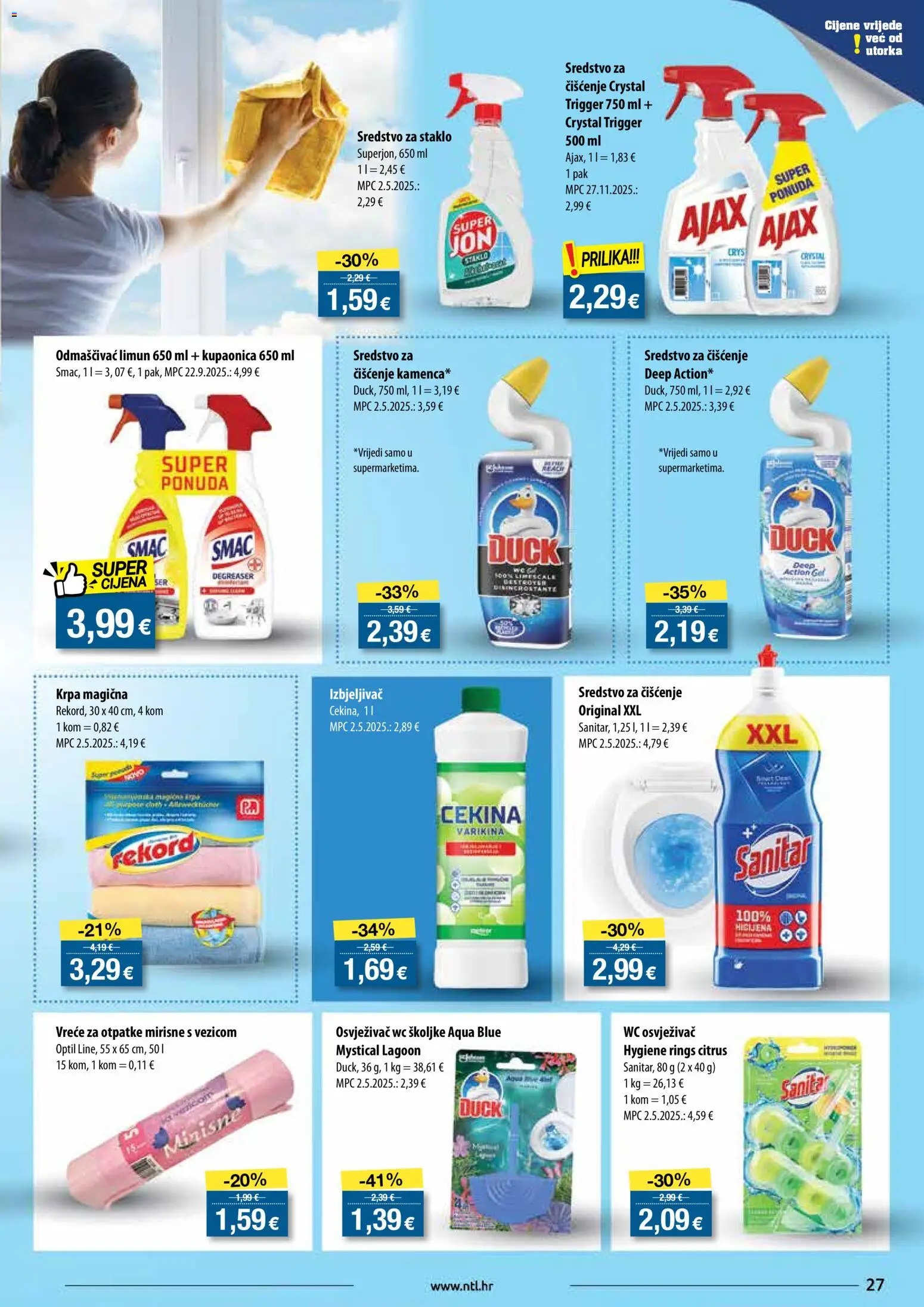 NTL katalog | vrijedi od 17.12.2025 | Stranica: 27 | Proizvodi: Krpa, Varikina, Osvježivač wc školjke, Ajax