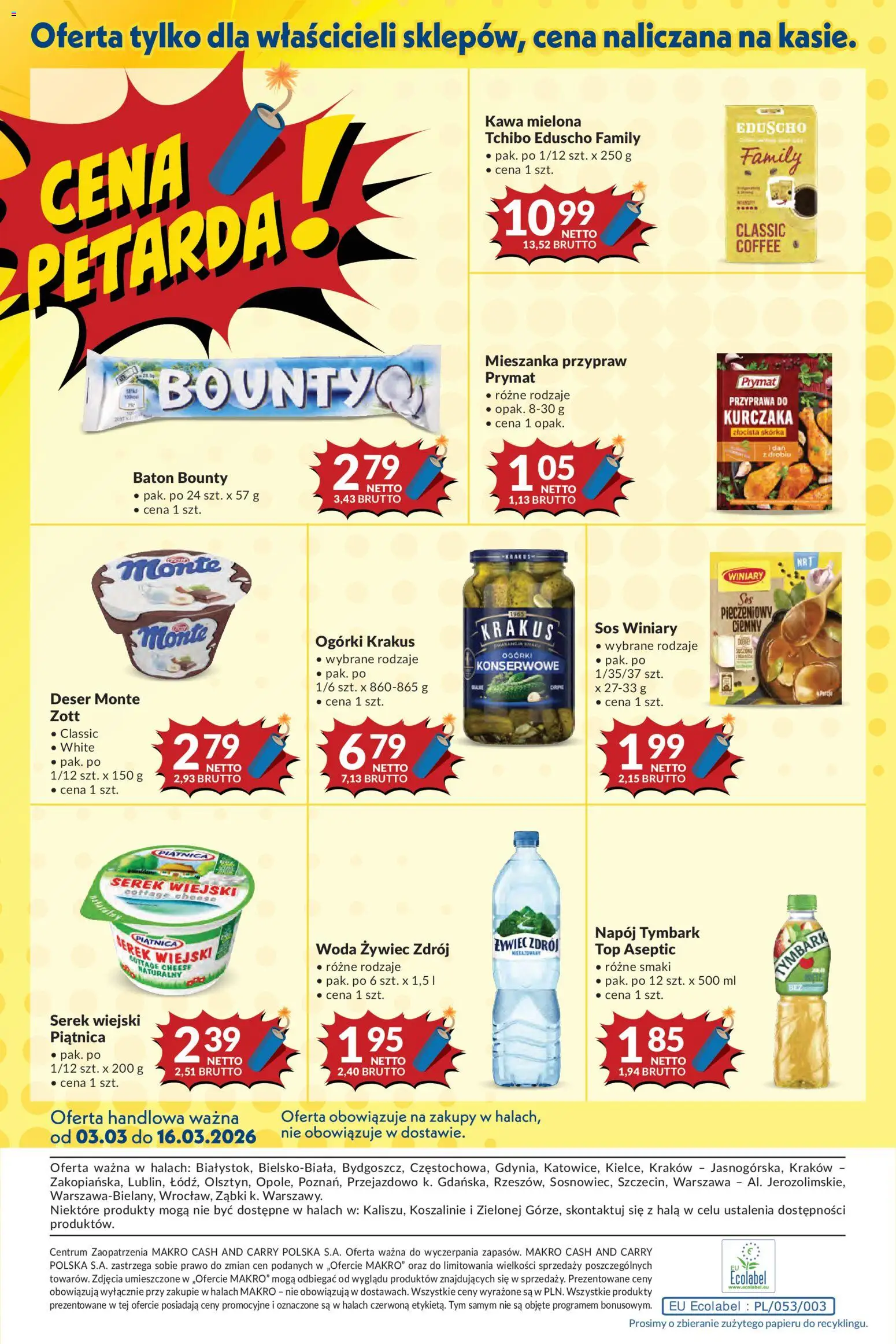 Makro Gazetka od 03.03.2026 | Strona: 24 | Produkty: Top, Woda żywiec, Serek wiejski, Baton