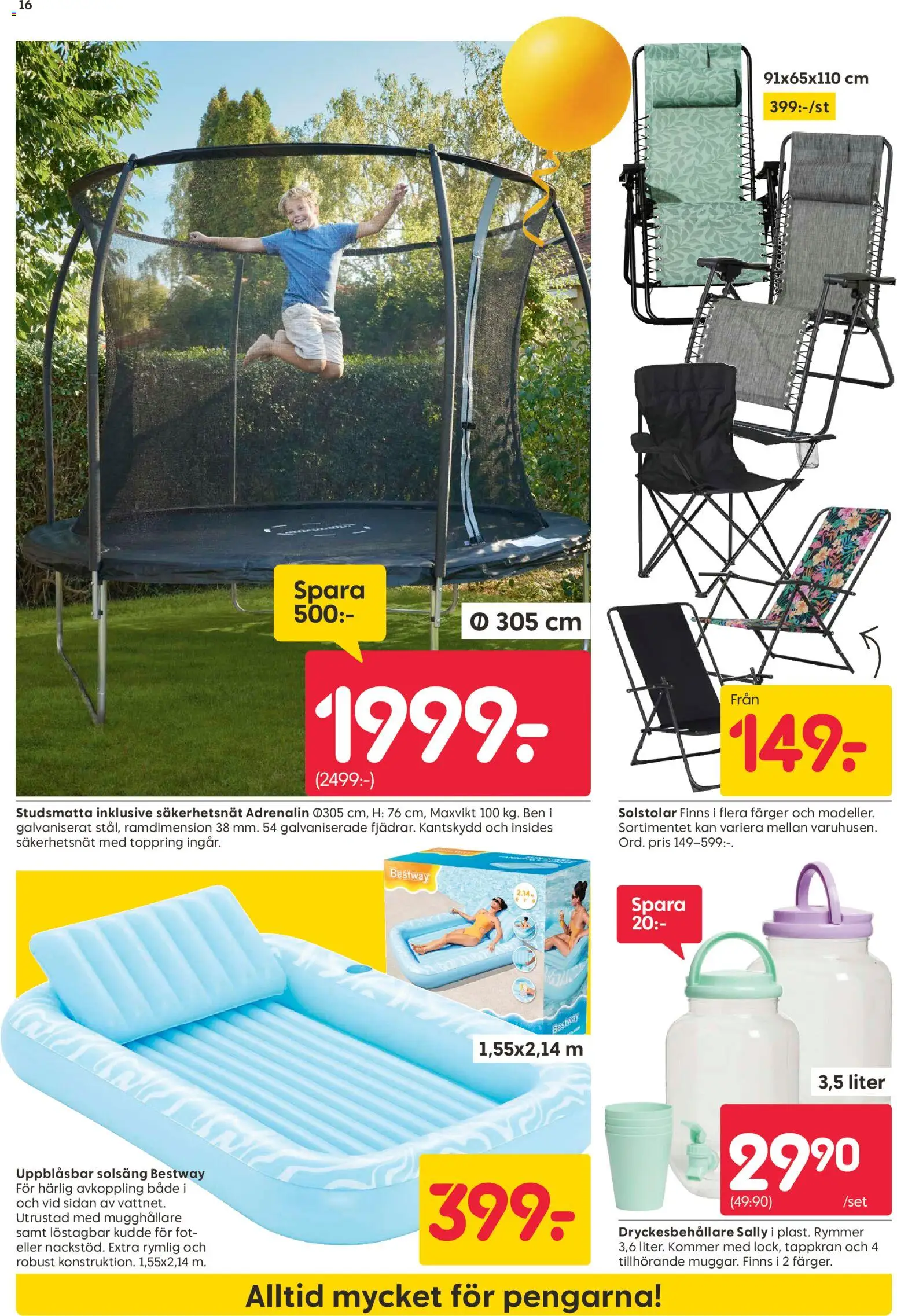 Rusta reklamblad aktuell från 27.04.2026 | Sida: 16 | Produkter: Solsäng, Kudde