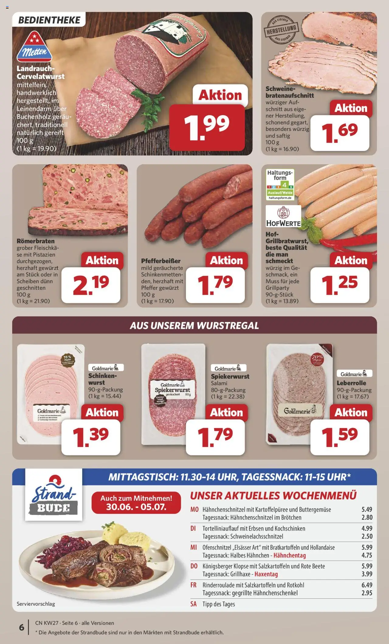 Combi Prospekt 	 - gültig ab dem 30.06.2025 | Seite: 6 | Produkte: Hahnchenschenkel, Rotkohl, Rote Beete, Salami