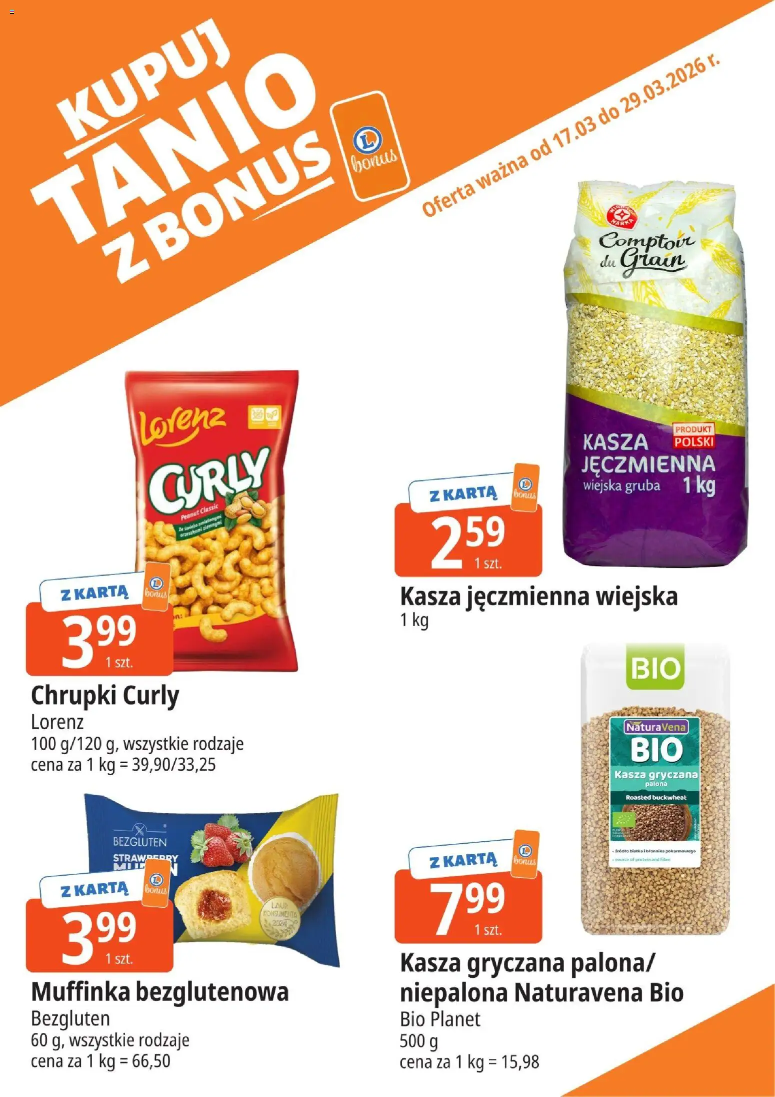 E.Leclerc gazetka - Tychy kupony dodatkowe od 17.03.2026 | Strona: 13 | Produkty: Karta, Kasza, Chrupki, Kasza gryczana