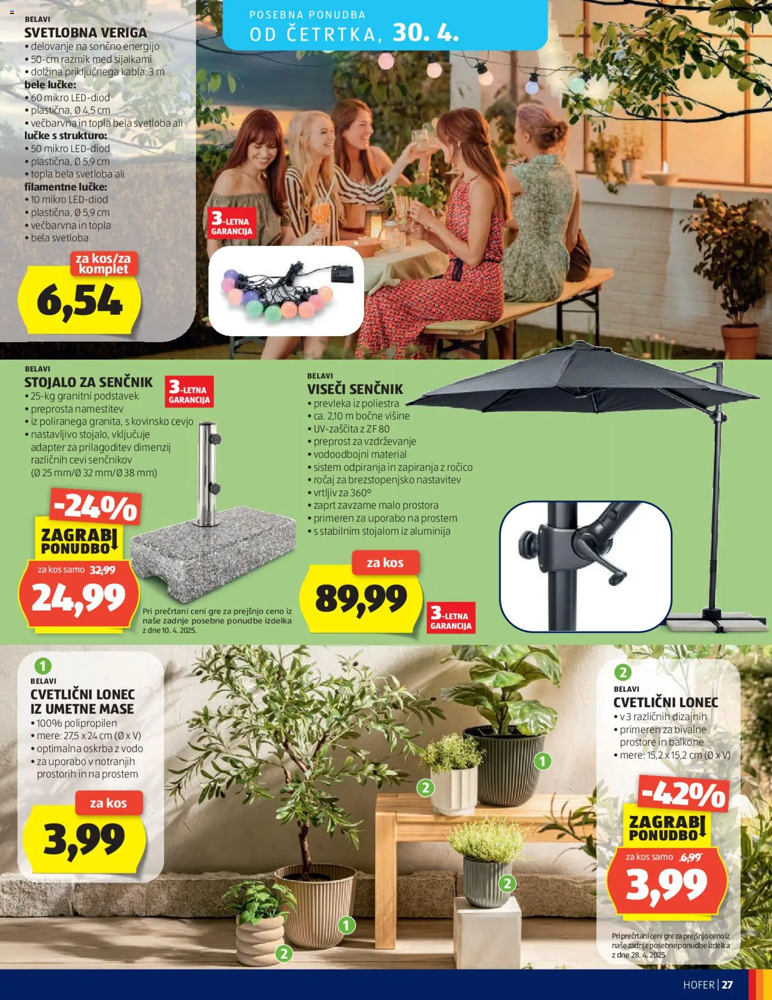 Novi Hofer katalog ponudbe – veljaven od 22.04.2026 | Stran: 27 | Izdelki: Senčnik, Adapter, Prevleka, Kos