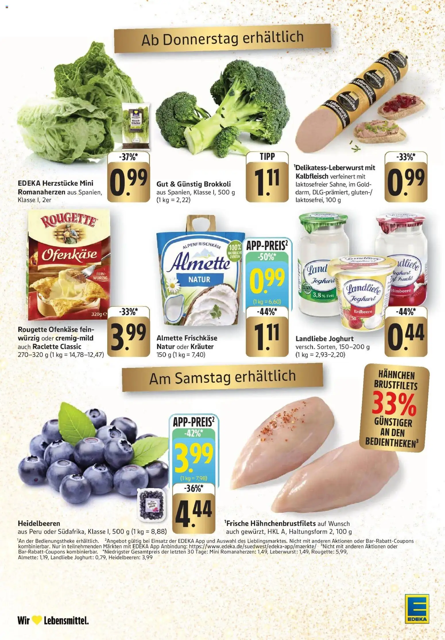 Edeka prospekt Überlingen	 – gültig ab 08.12.2025 | Seite: 34 | Produkte: Hahnchen, Joghurt, Rougette ofenkase, Himbeere