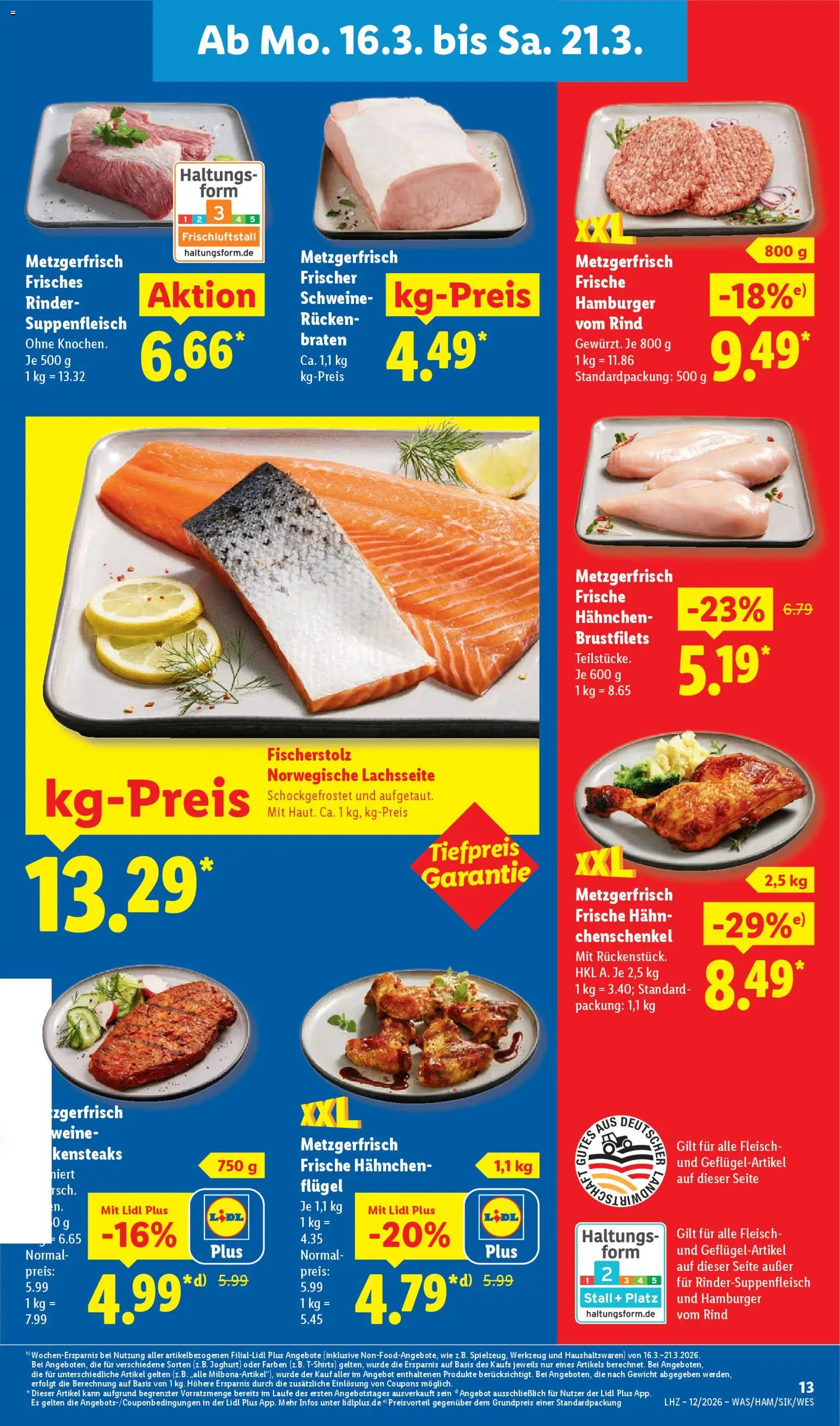 Lidl Prospekt Lüchow – gültig ab 16.03.2026 | Seite: 23 | Produkte: Gewicht, Hahnchen, Suppenfleisch, Fleisch