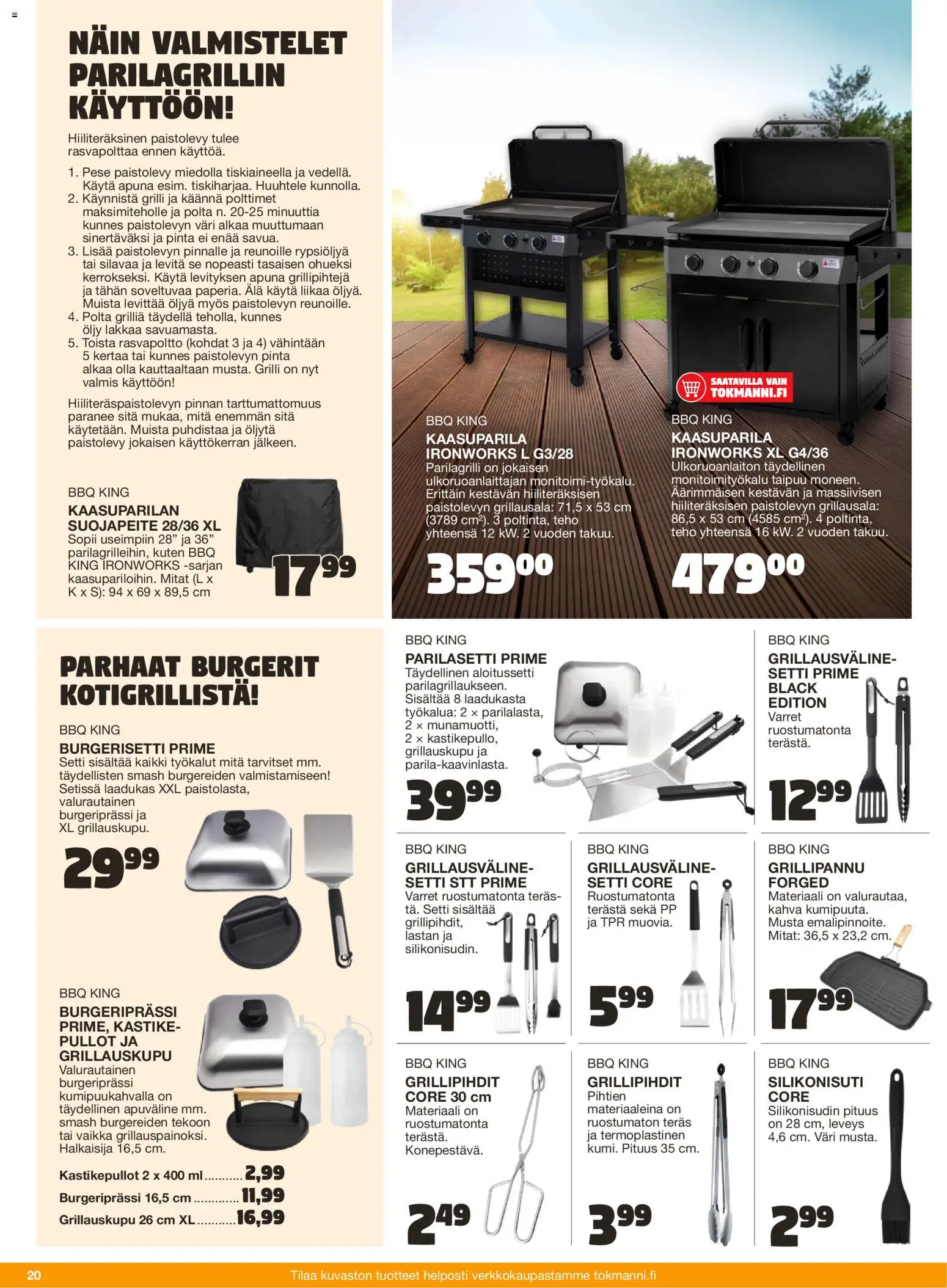 Tokmanni - Kesä 2026 – voimassa 02.04.2026 alkaen | Sivu: 20 | Tuotteet: Grilli, Monitoimityökalu, Öljy
