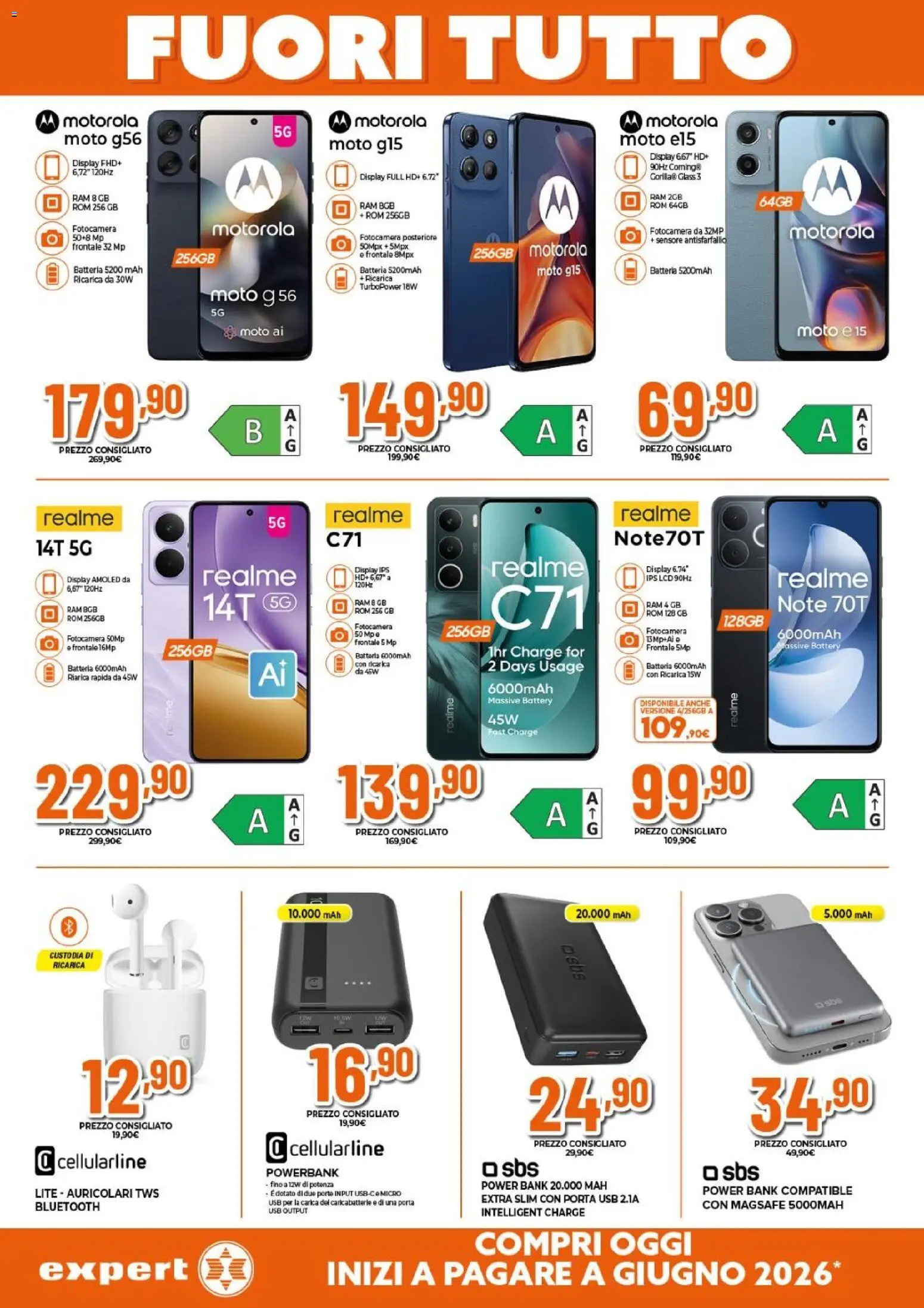 Volantino Expert del 27.12.2025 | Pagina: 15 | Prodotti: Auricolari, Tè, Power bank, USB