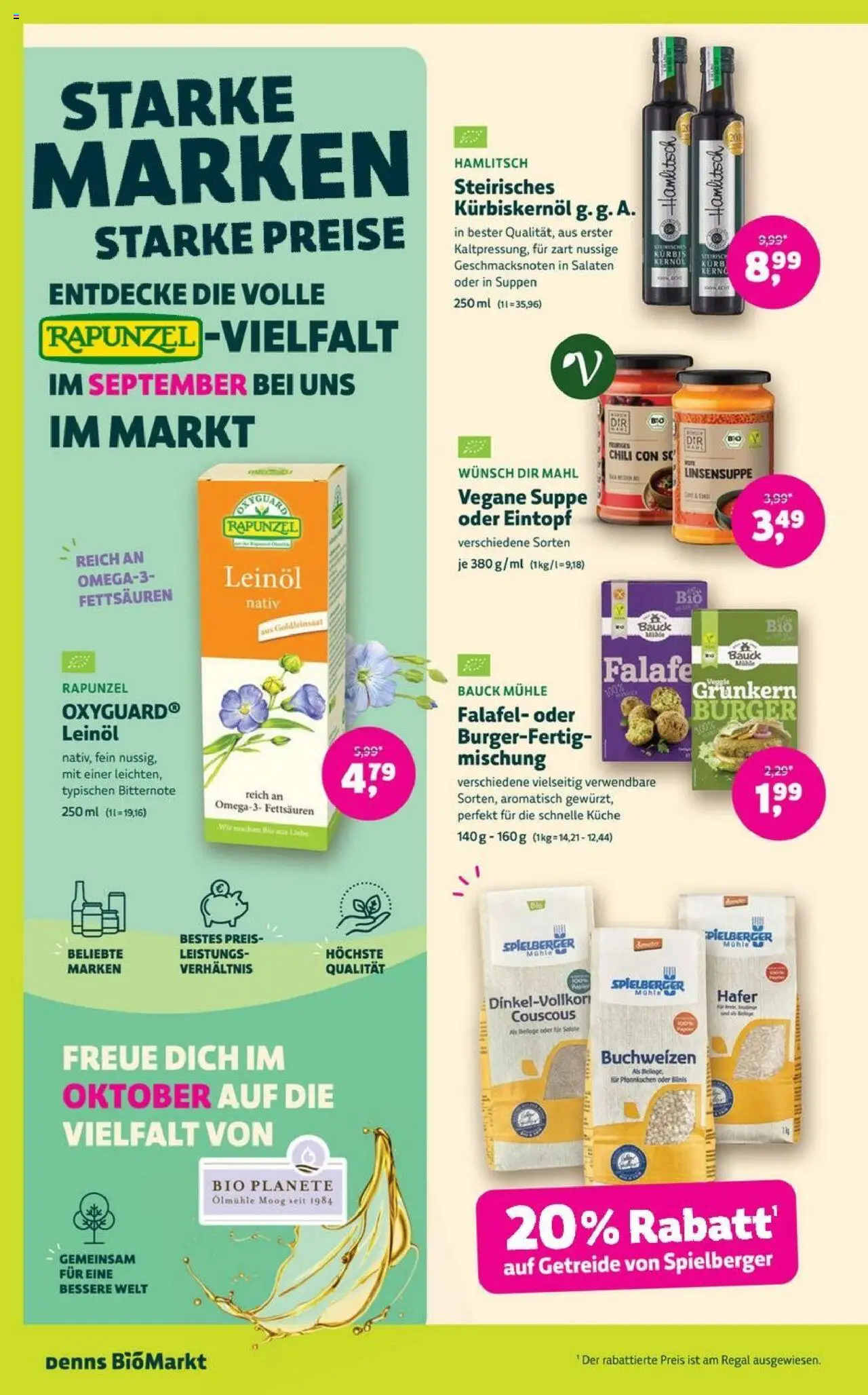 Denns BioMarkt Angebote – gültig ab 24.09.2025 | Seite: 8 | Produkte: Kürbiskernöl, Küche, Kürbis, Getreide