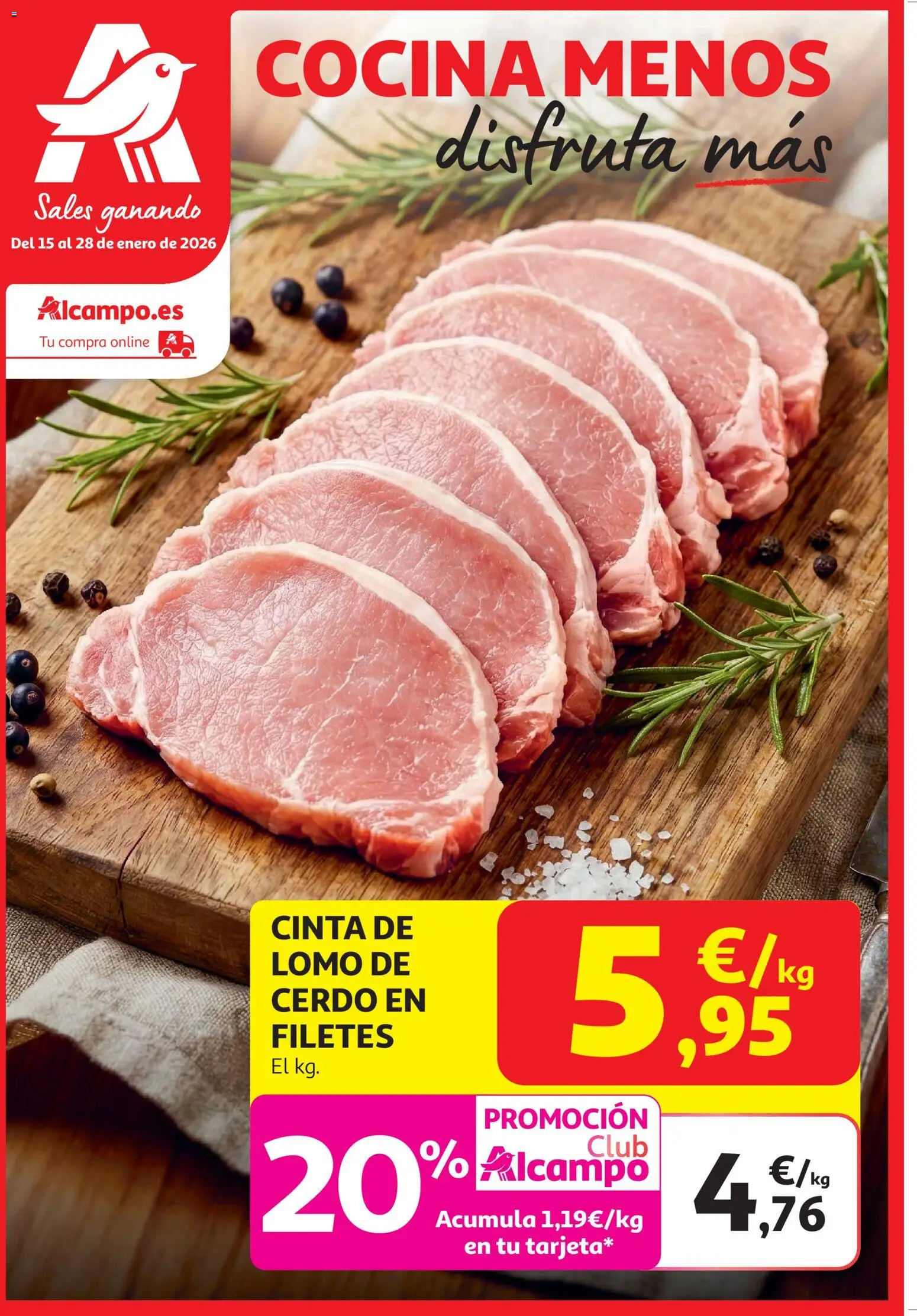Alcampo - Supermercado │ válido desde el 15.01.2026 | Página: 1 | Productos: Cerdo, Cocina