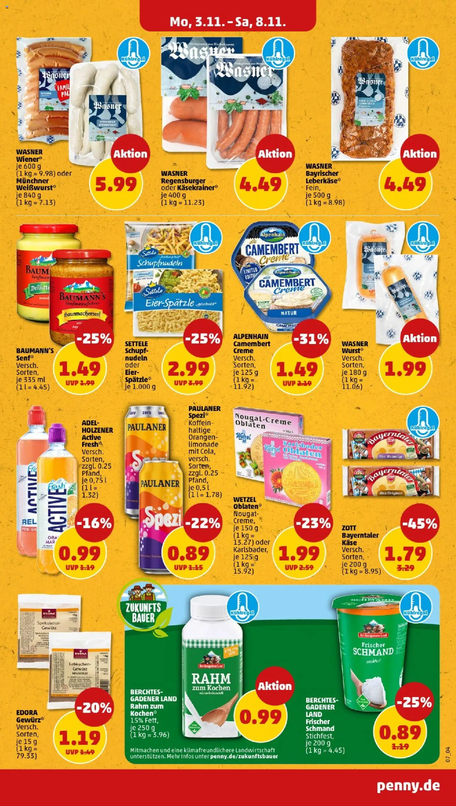 Penny - Bayern  – gültig ab 03.11.2025 | Seite: 9 | Produkte: Käse, Creme, Nudeln, Paulaner